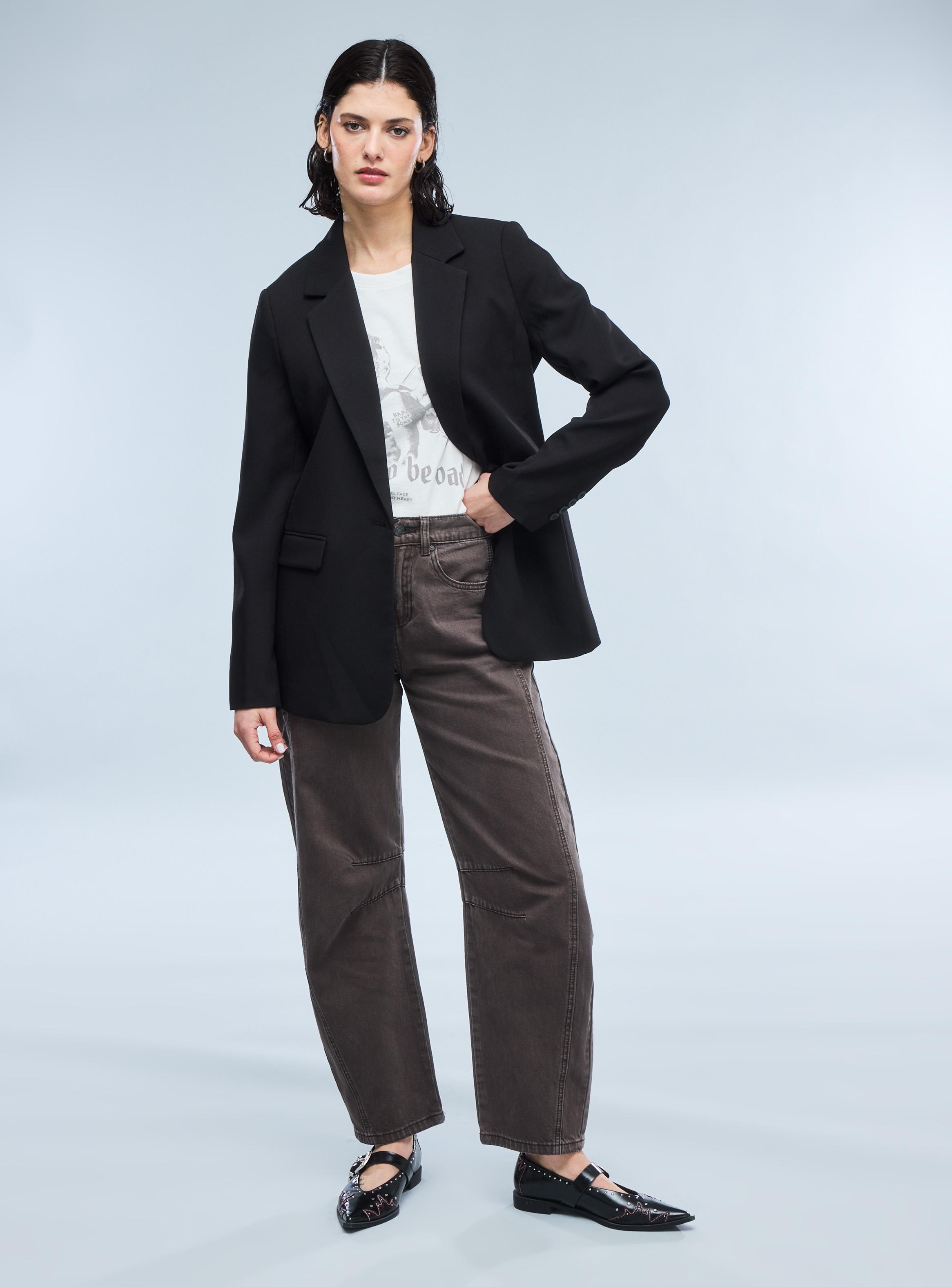 Blazer Botón Brillante Color-4