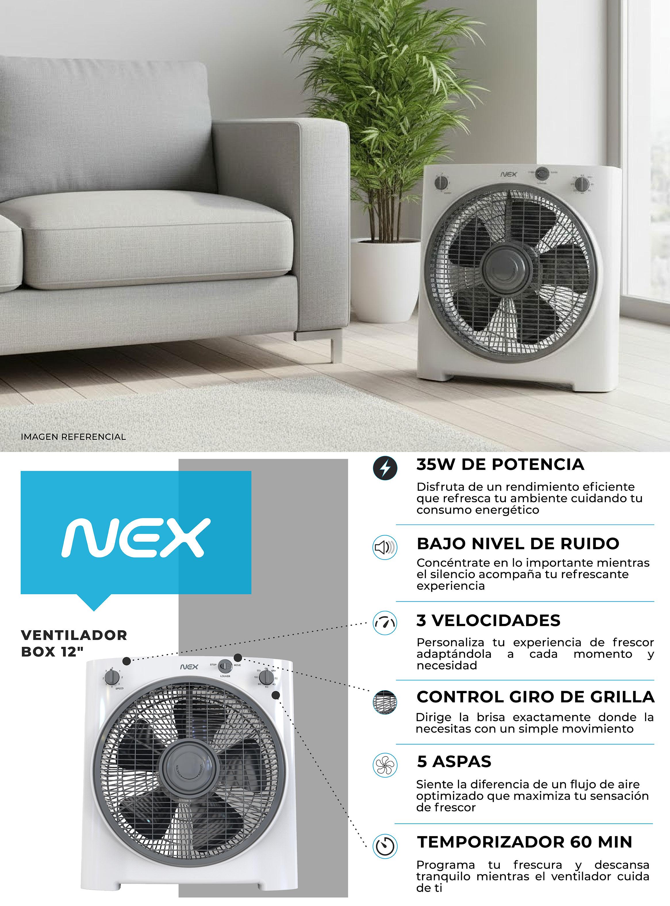 Ventilador Box 12' 40W VBX1226-W&B Blanco-4