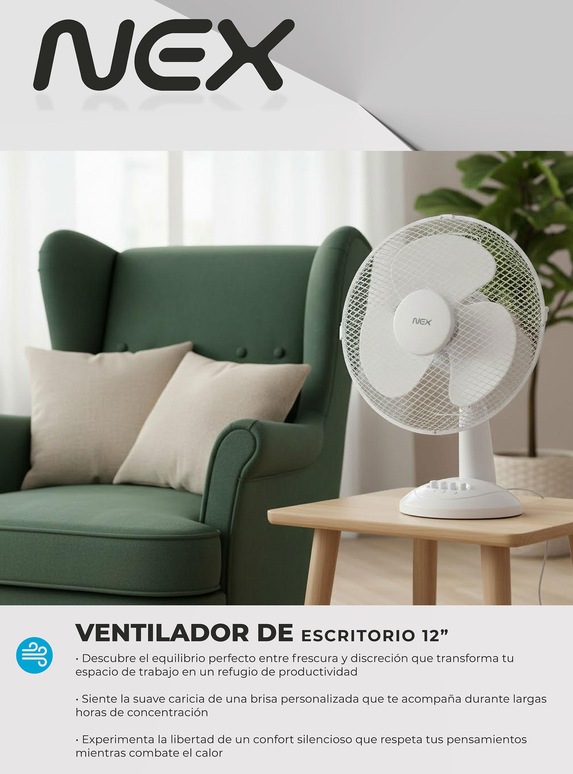 Ventilador de Sobremesa 12' 40W VDK1226-WHT Blanco-3