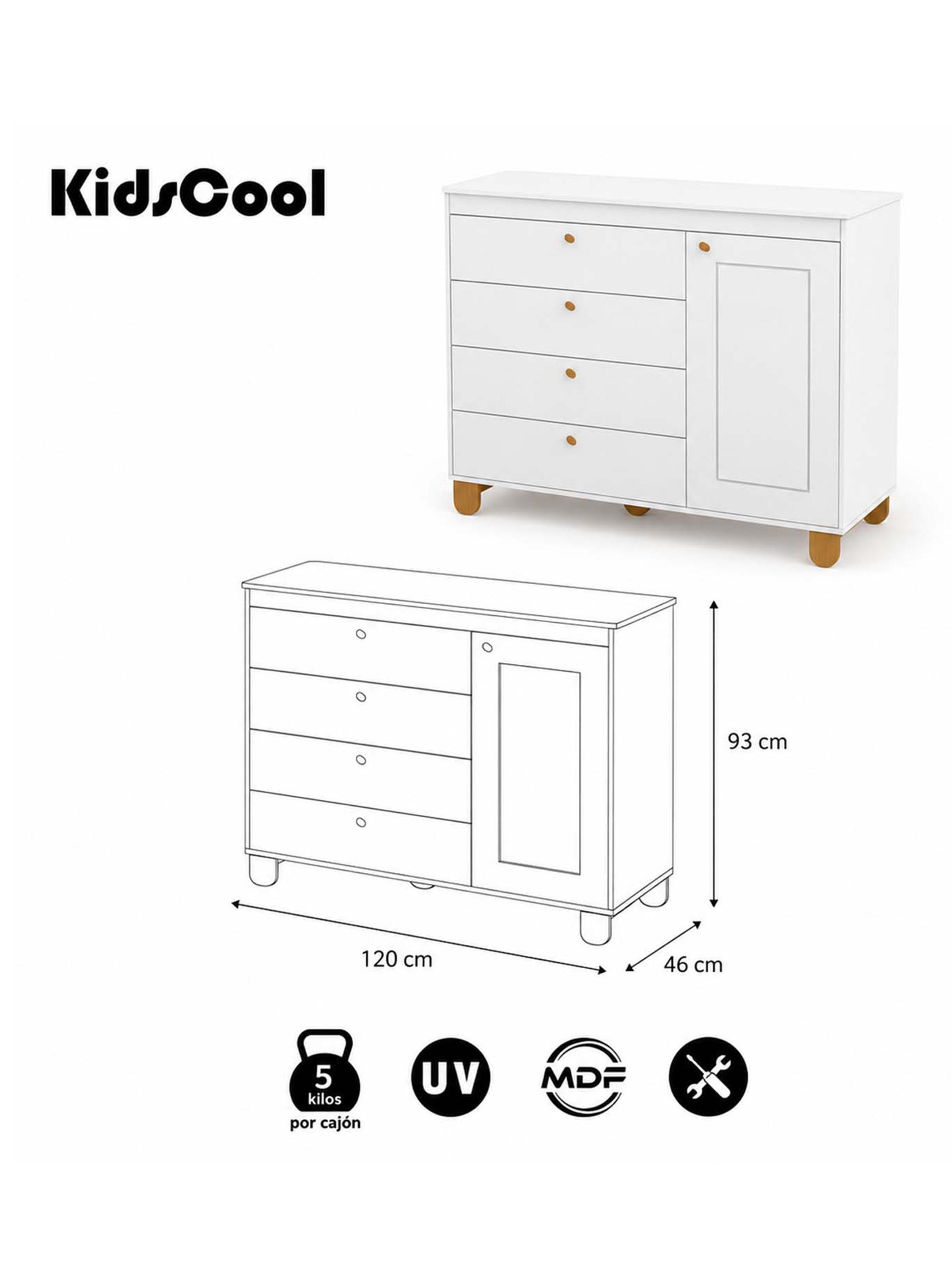 Cómoda Zupi con Puerta Blanca-1