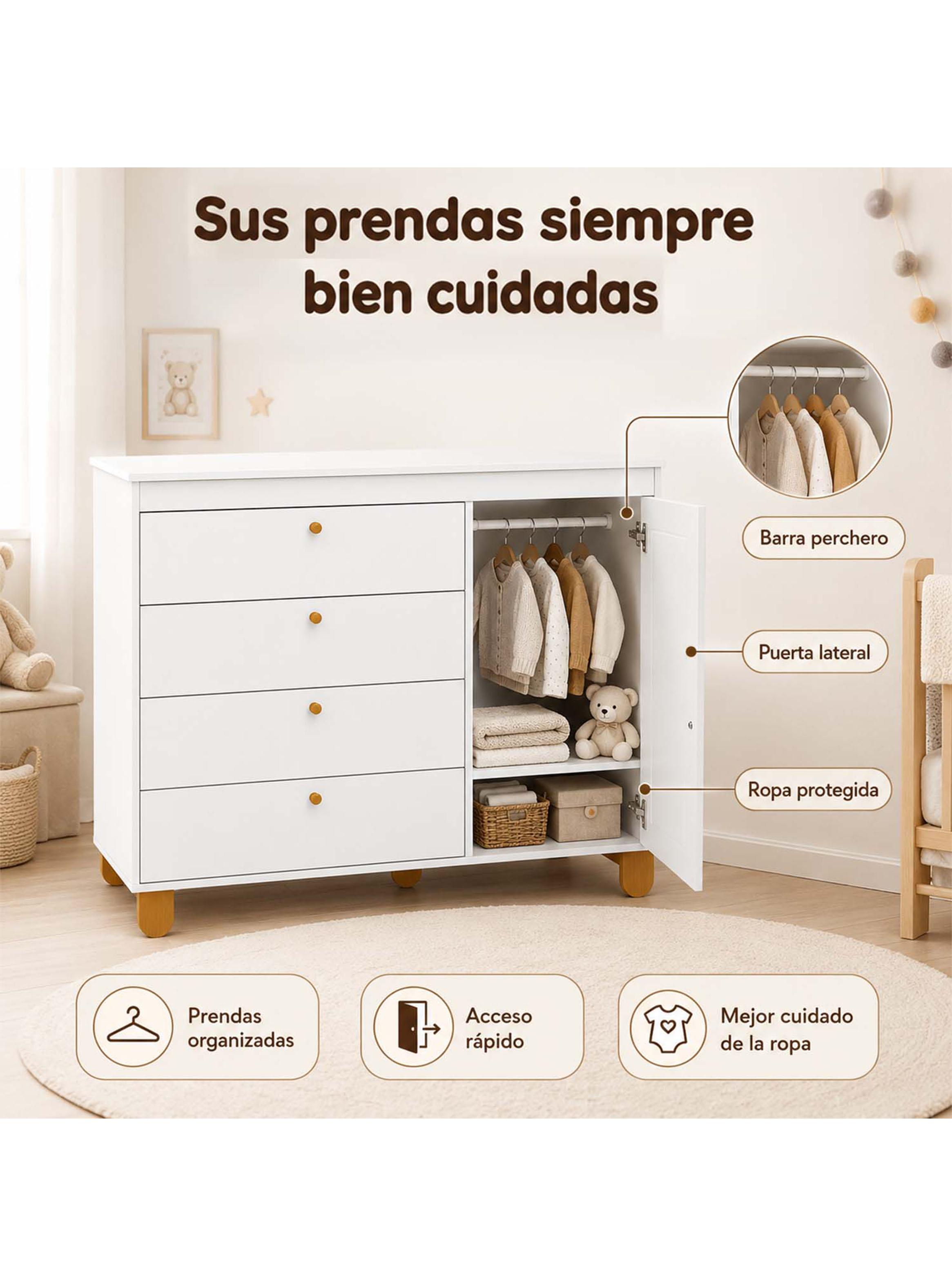 Cómoda Zupi con Puerta Blanca-3