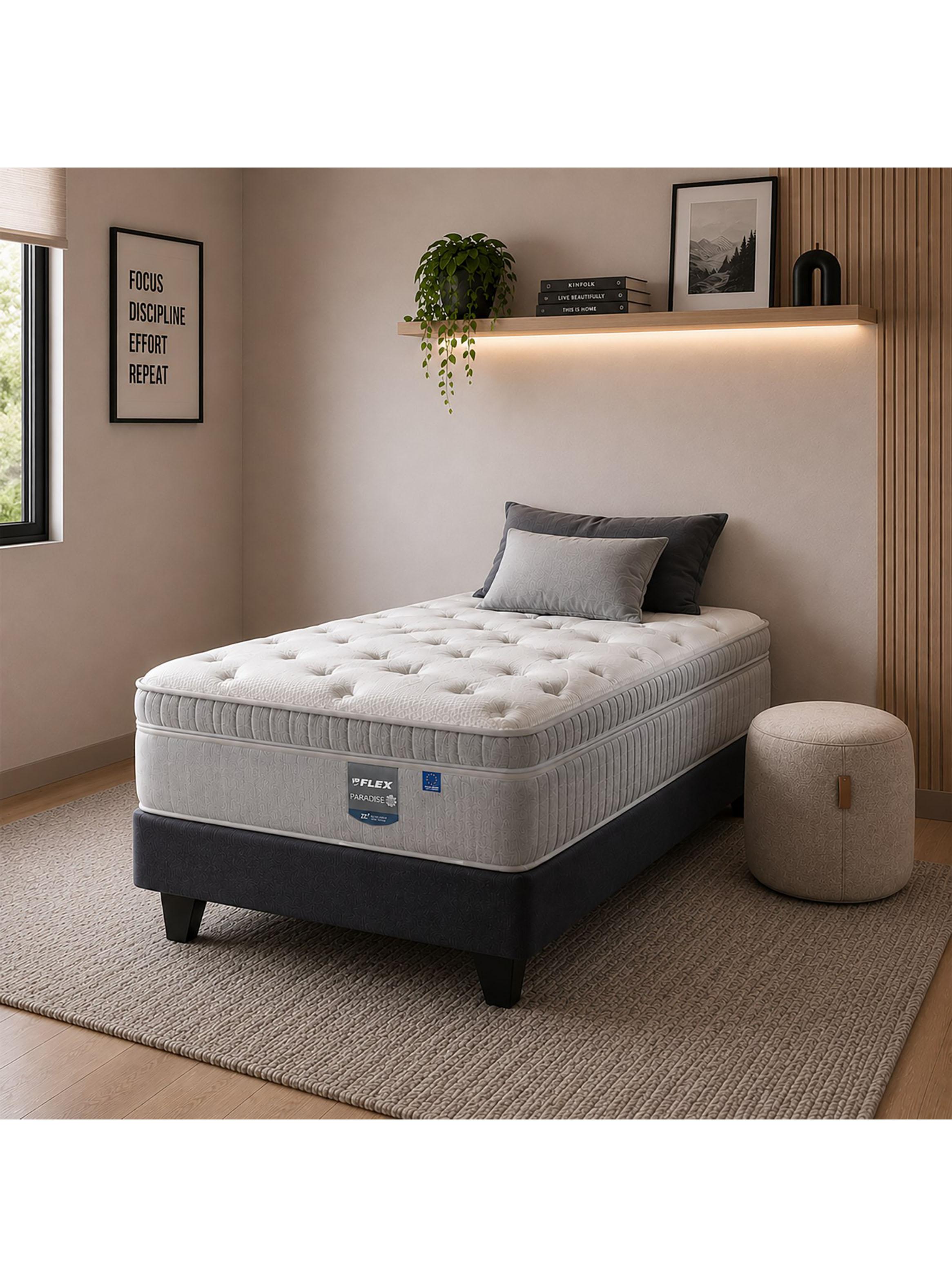 Cama Europea Paradise 1.5 Plazas Box-5