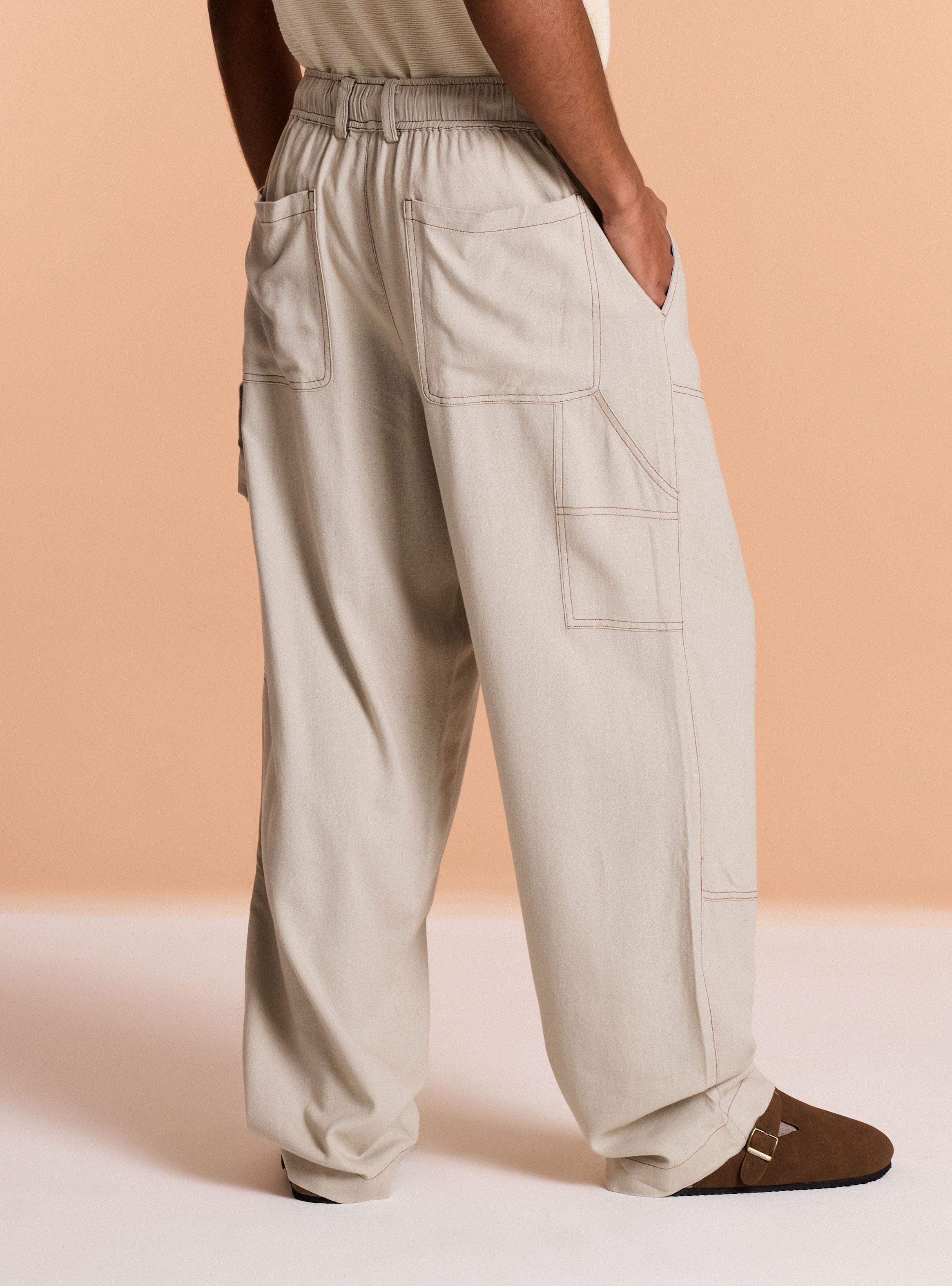 Pantalón Lino e Hilos en Contraste-1