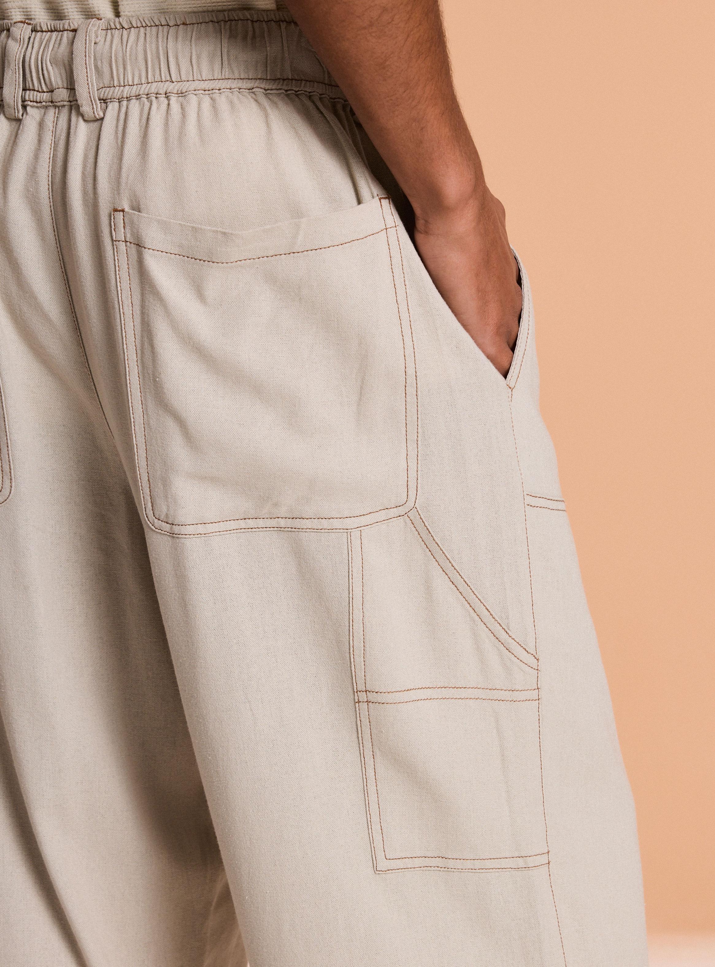Pantalón Lino e Hilos en Contraste-3