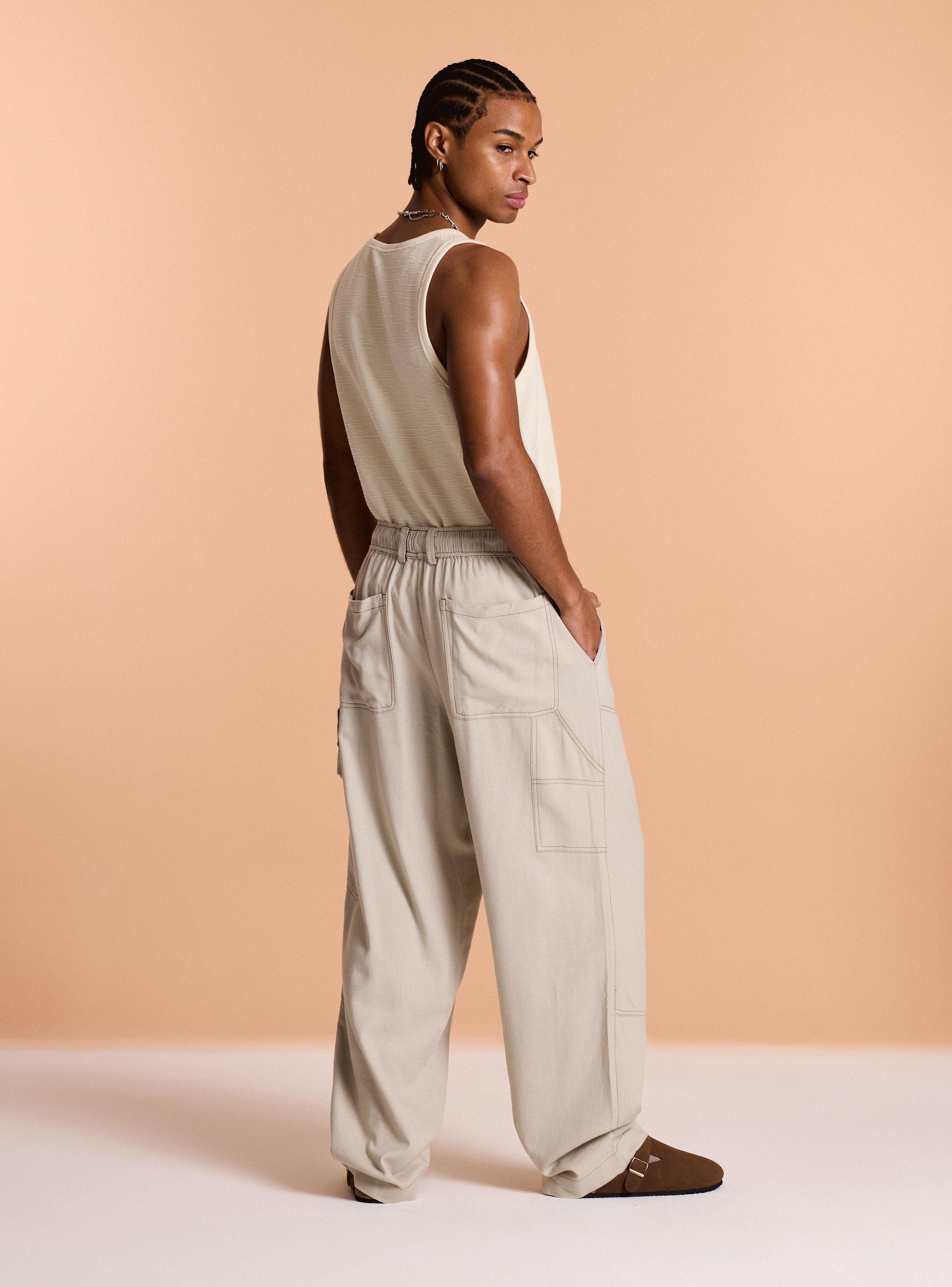Pantalón Lino e Hilos en Contraste-5