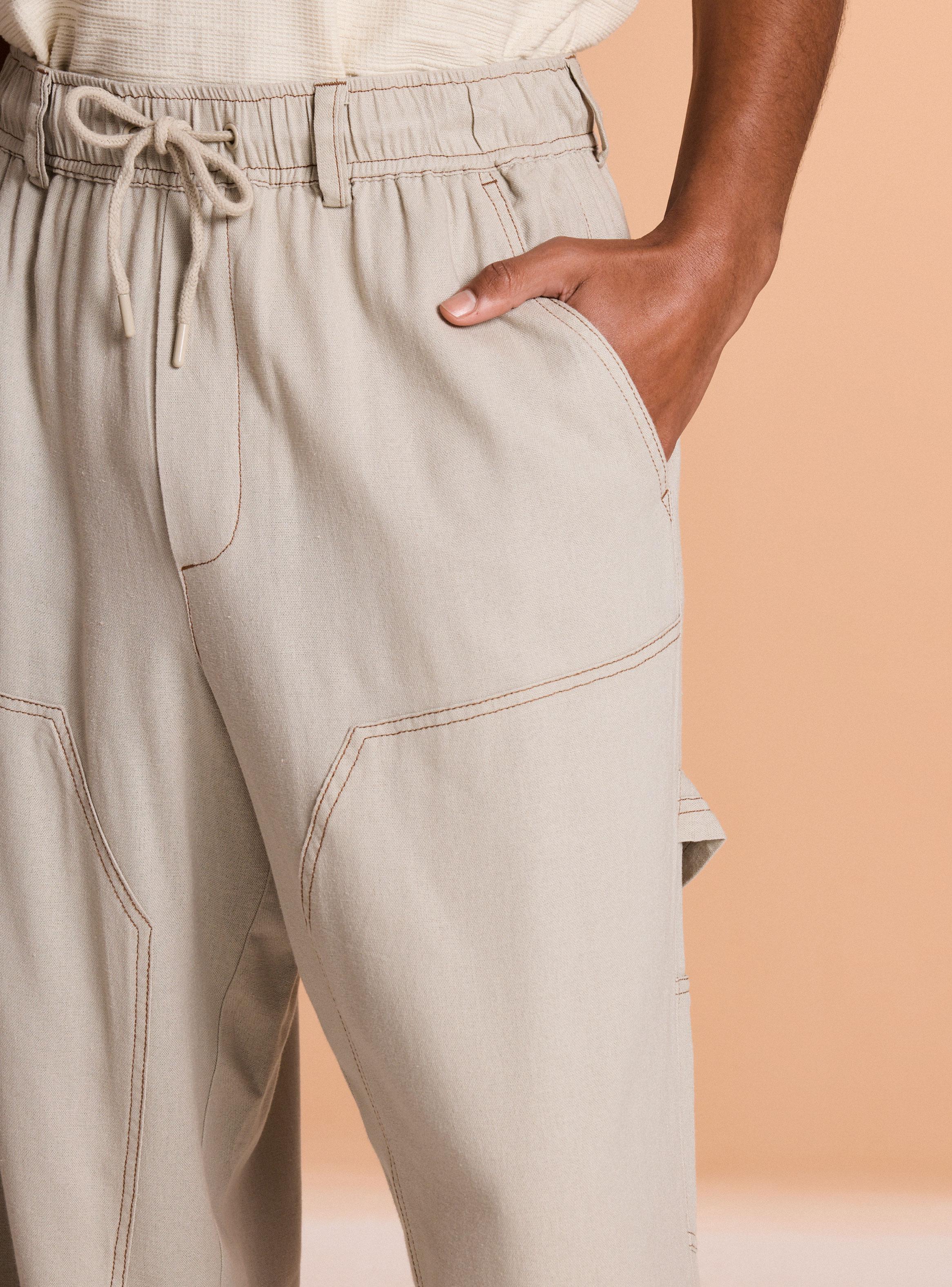 Pantalón Lino e Hilos en Contraste-2