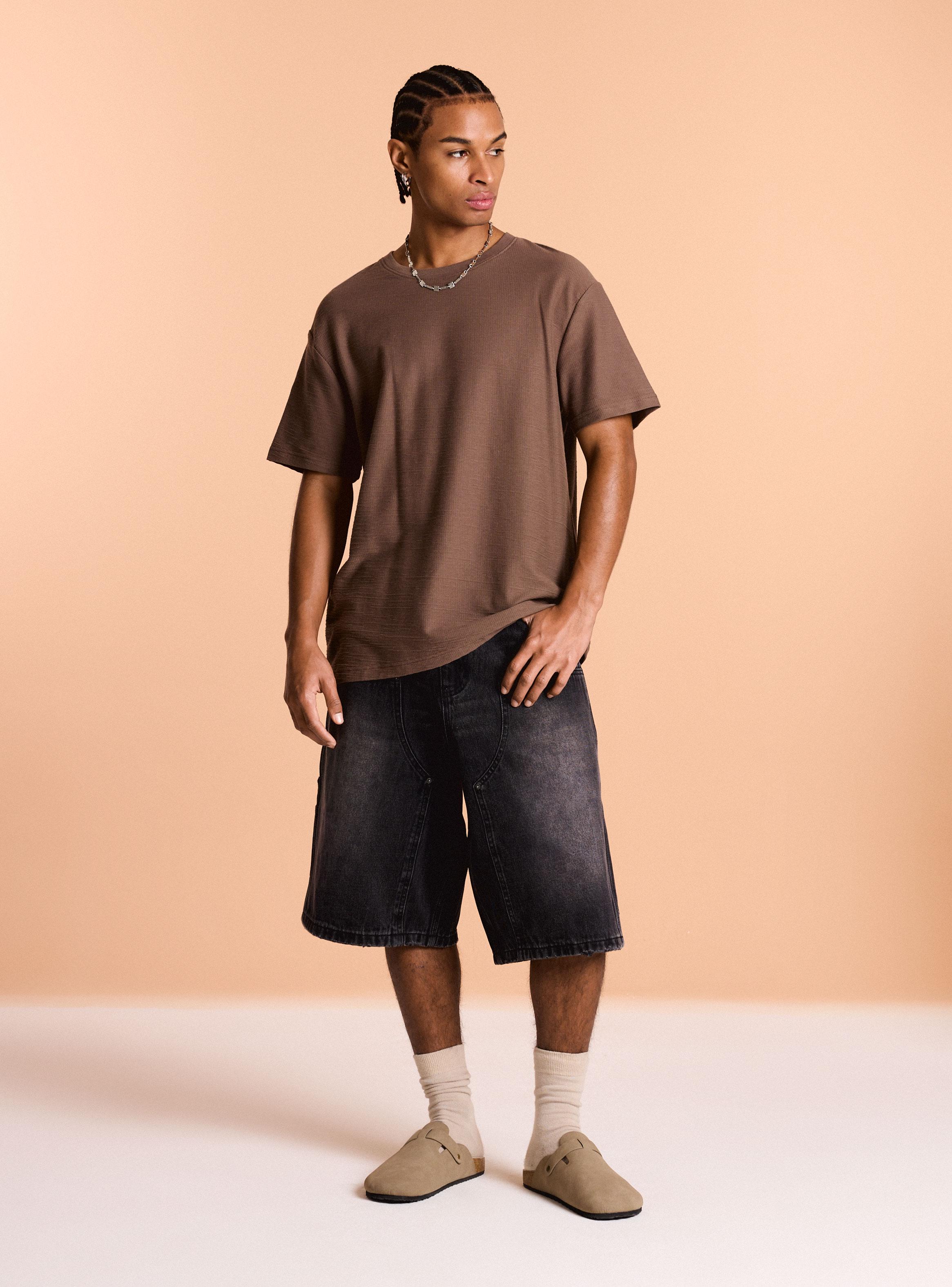 Polera Tela con Texturas Relaxed Fit-4