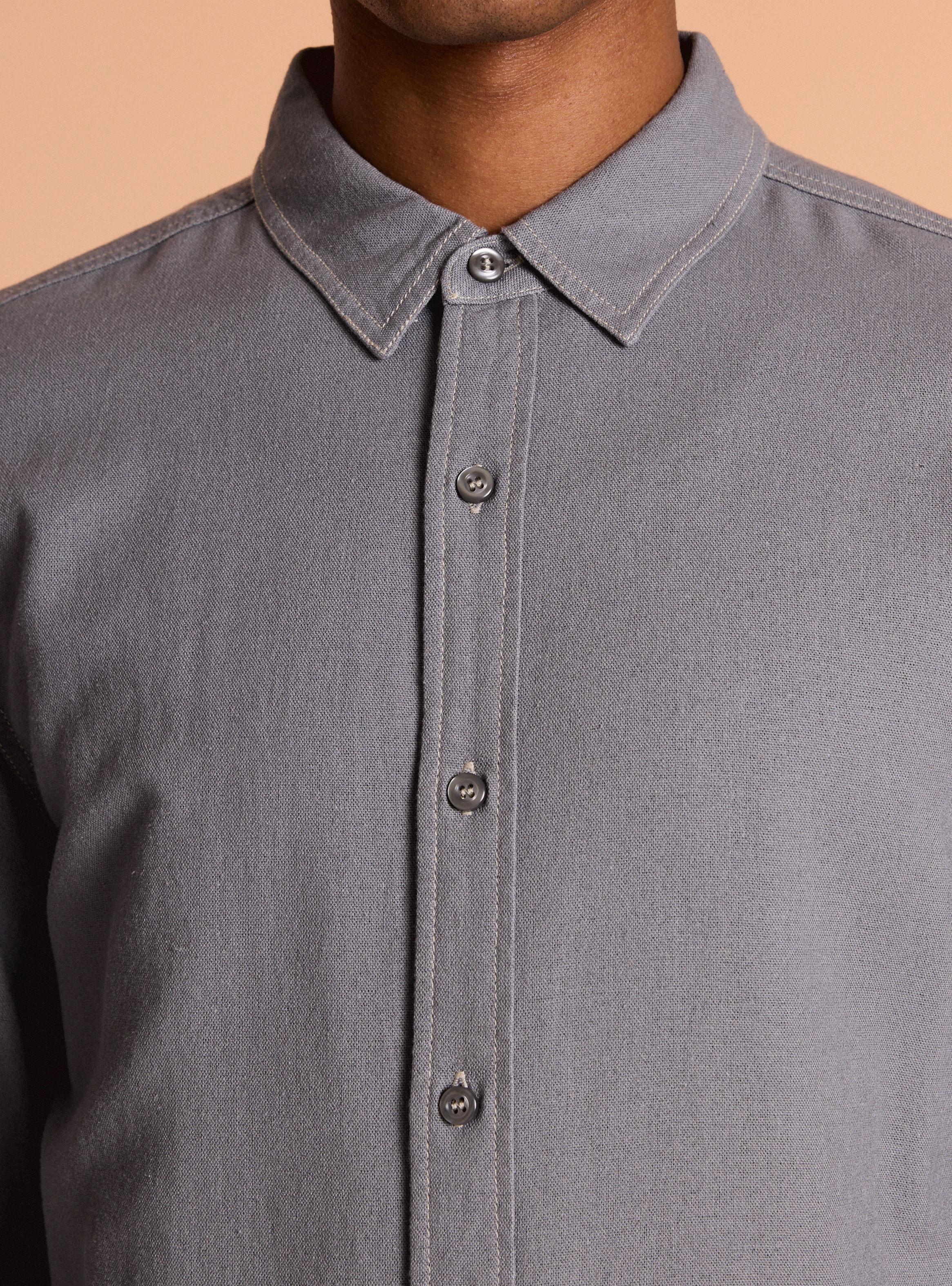 Camisa con Lino Hilos en Contraste Slim Fit-2