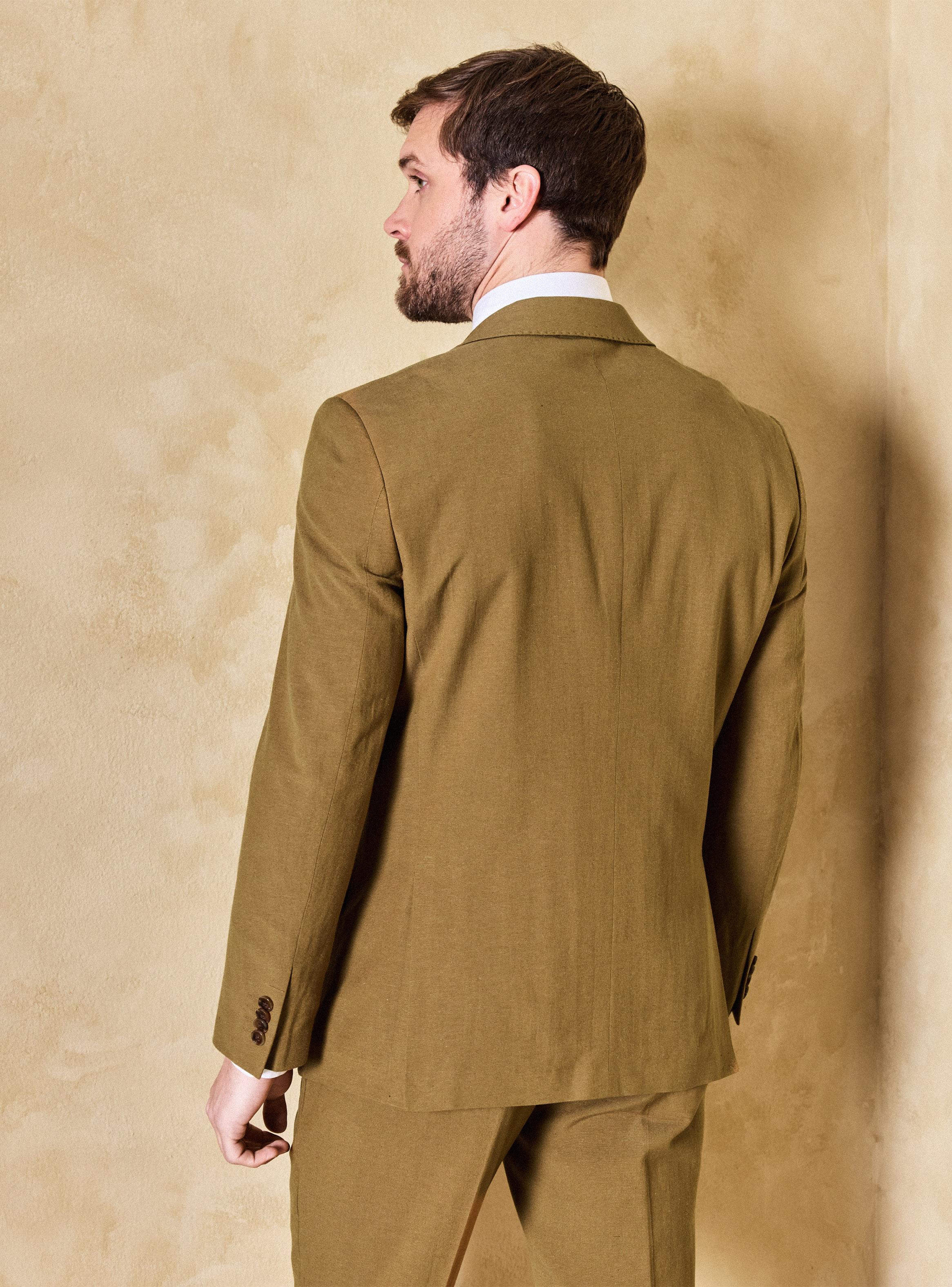 Traje Recto Slim Fit de Lino-1