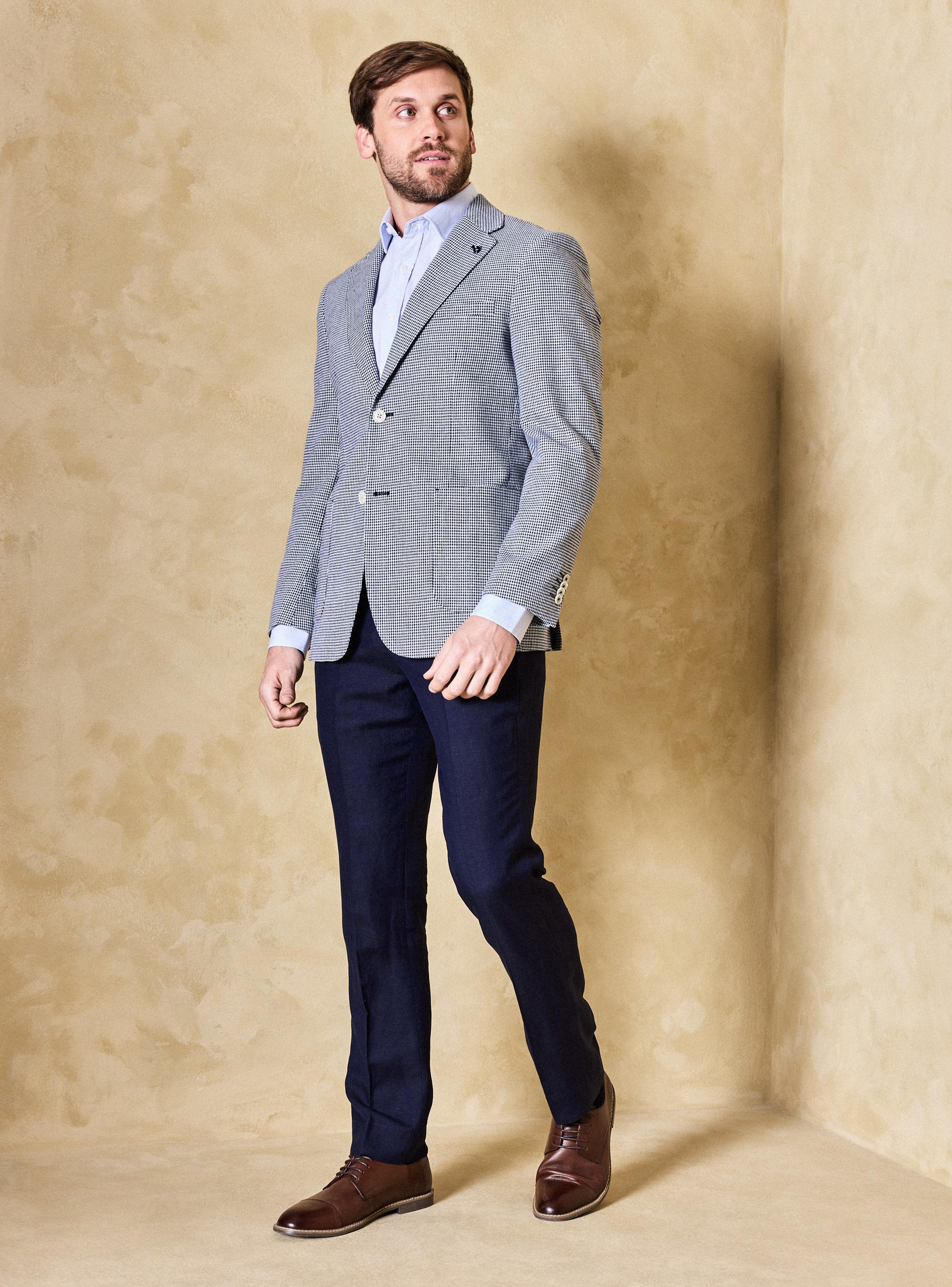 Vestón Recto Slim Fit con Lino Fantasía-2