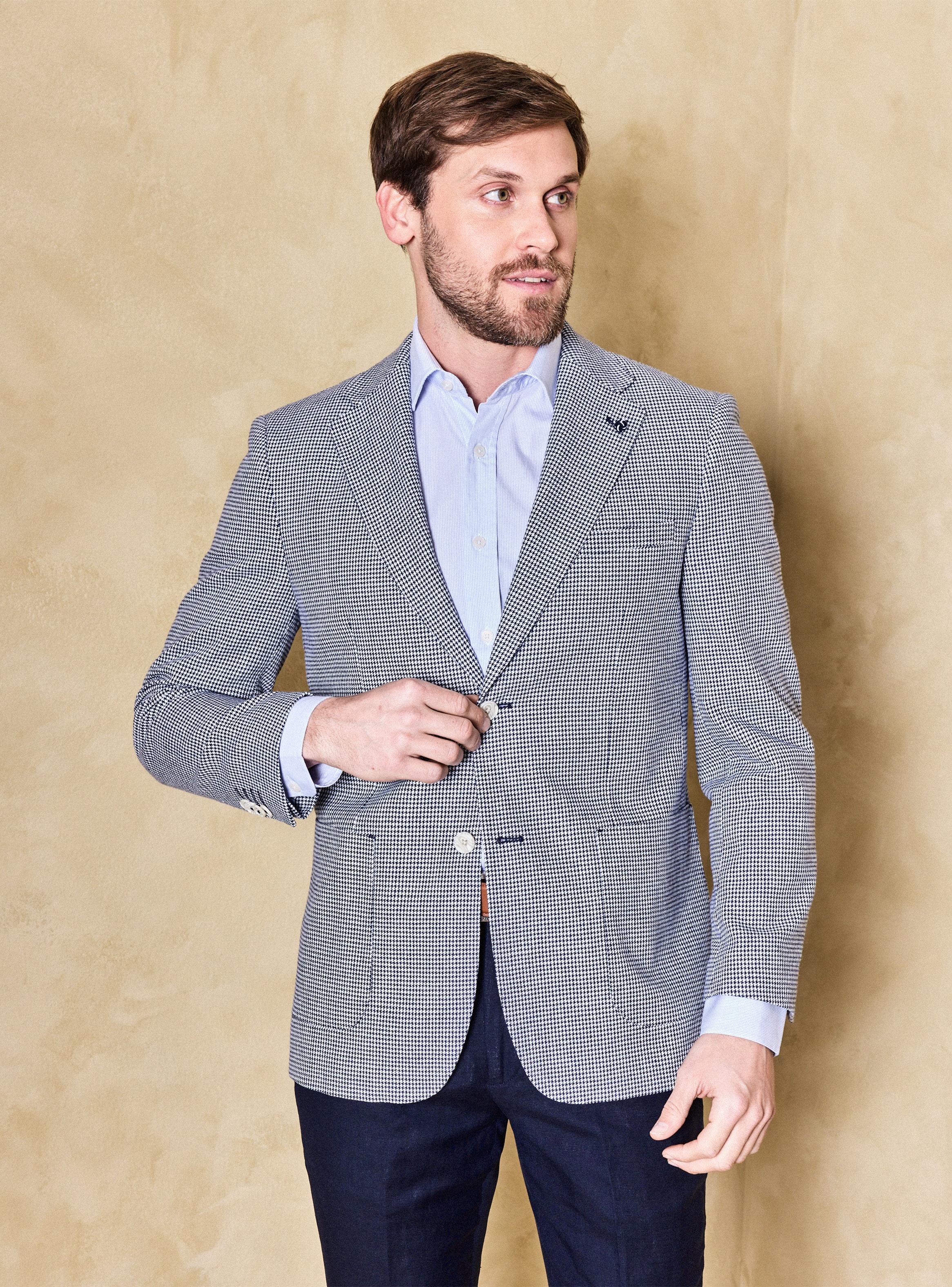 Vestón Recto Slim Fit con Lino Fantasía-0
