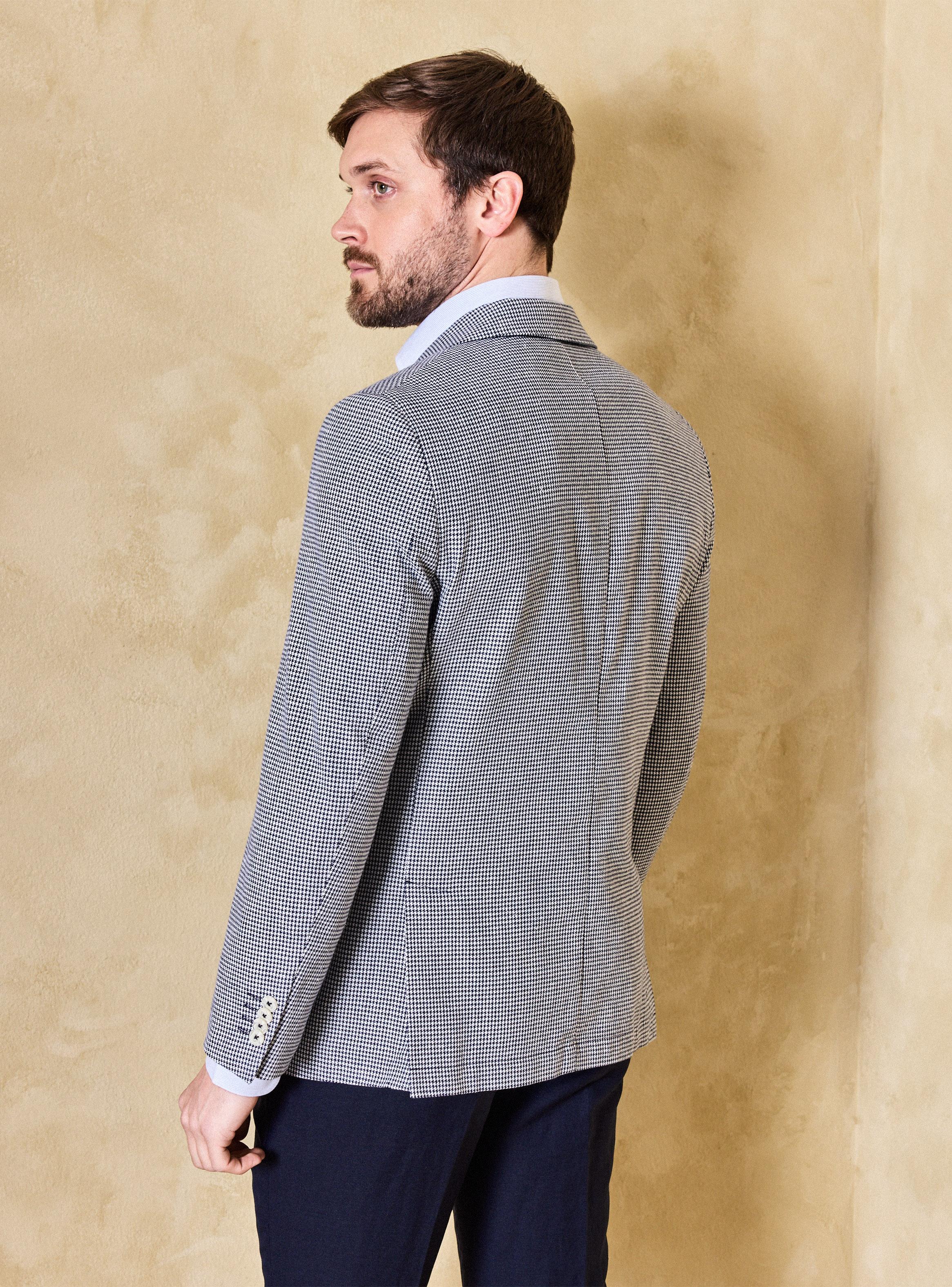 Vestón Recto Slim Fit con Lino Fantasía-1