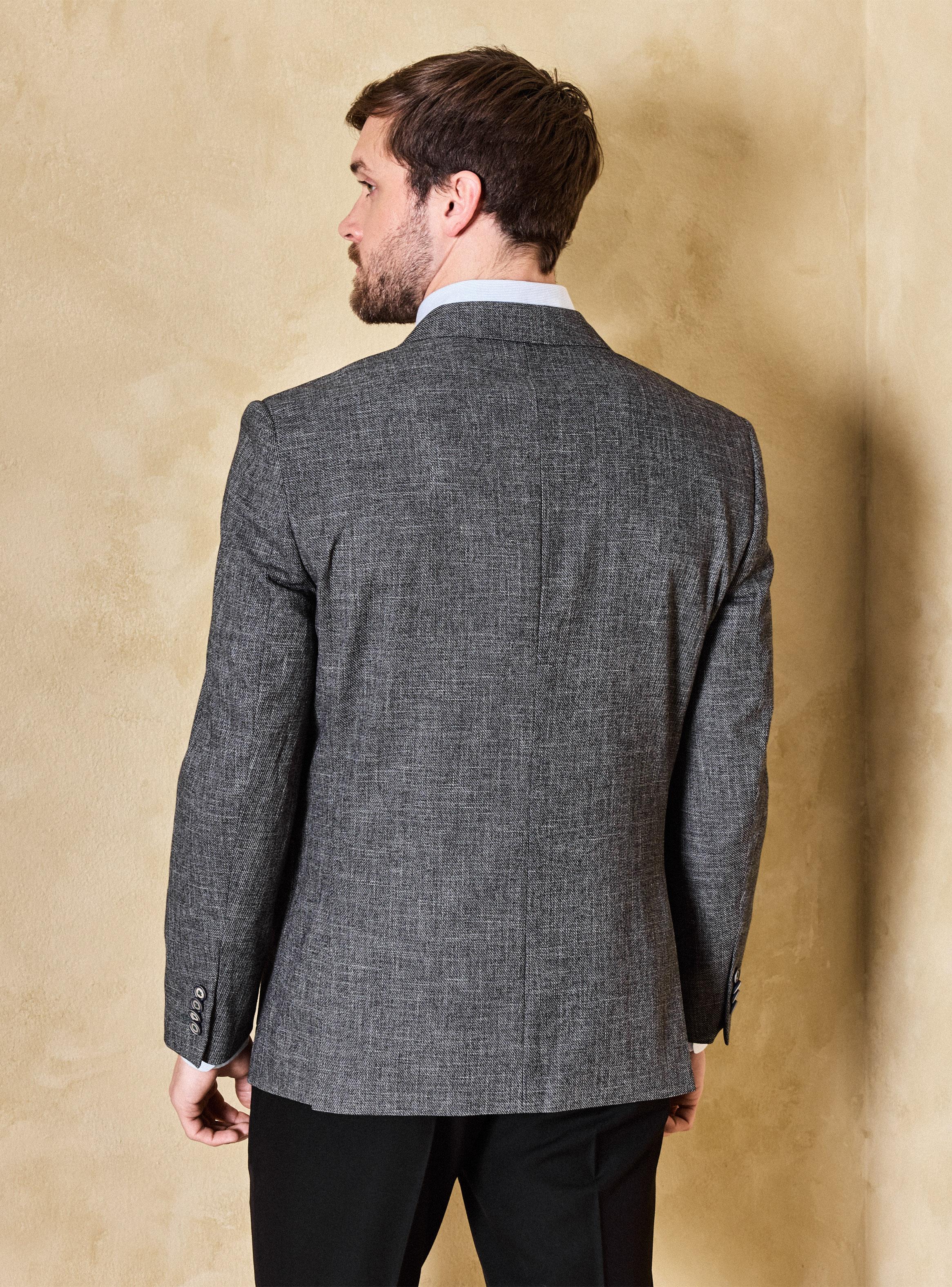 Vestón Recto Slim Fit con Lino Liso-1