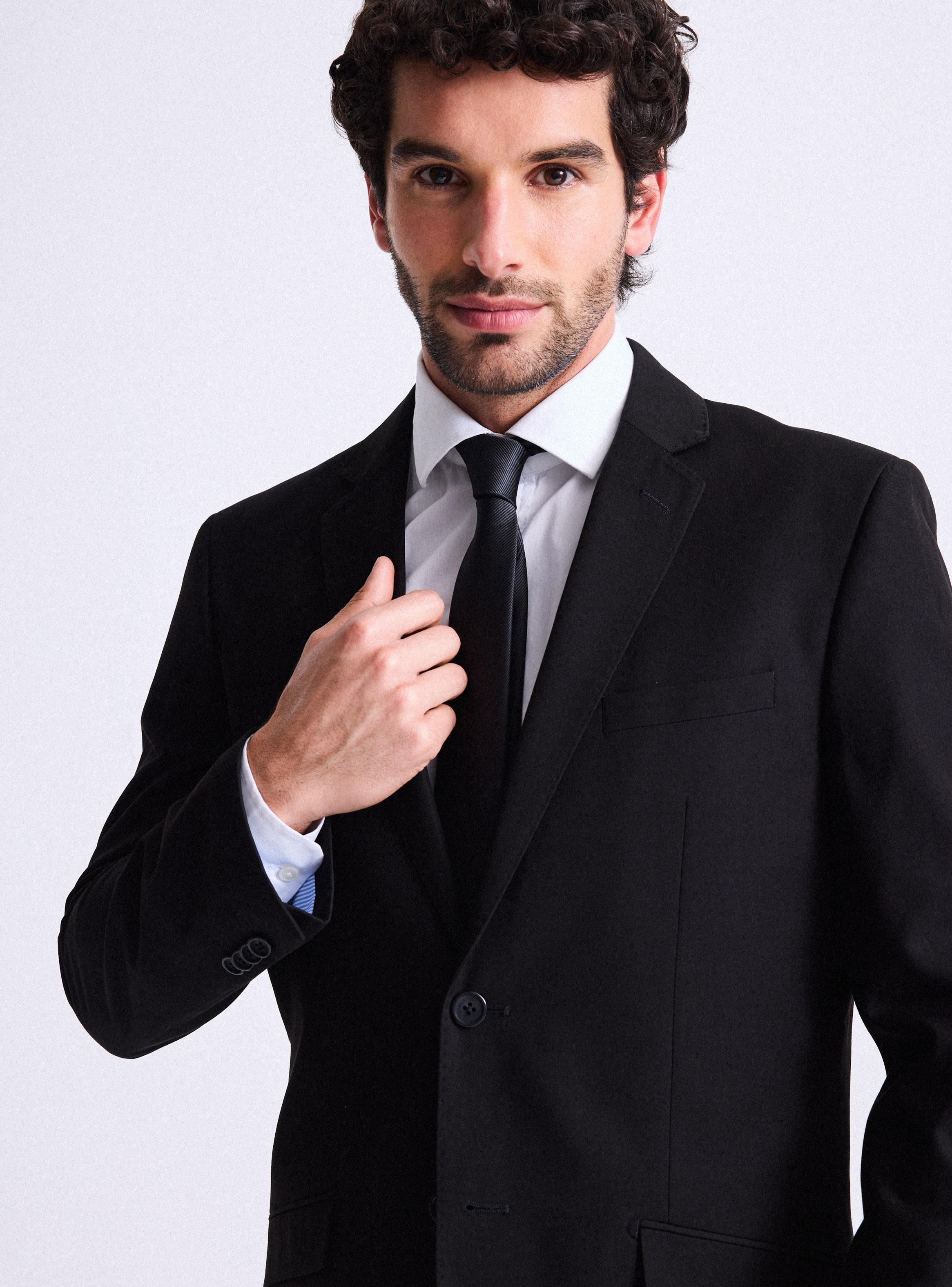 Traje Recto Slim Fit Lana Poliéster-2