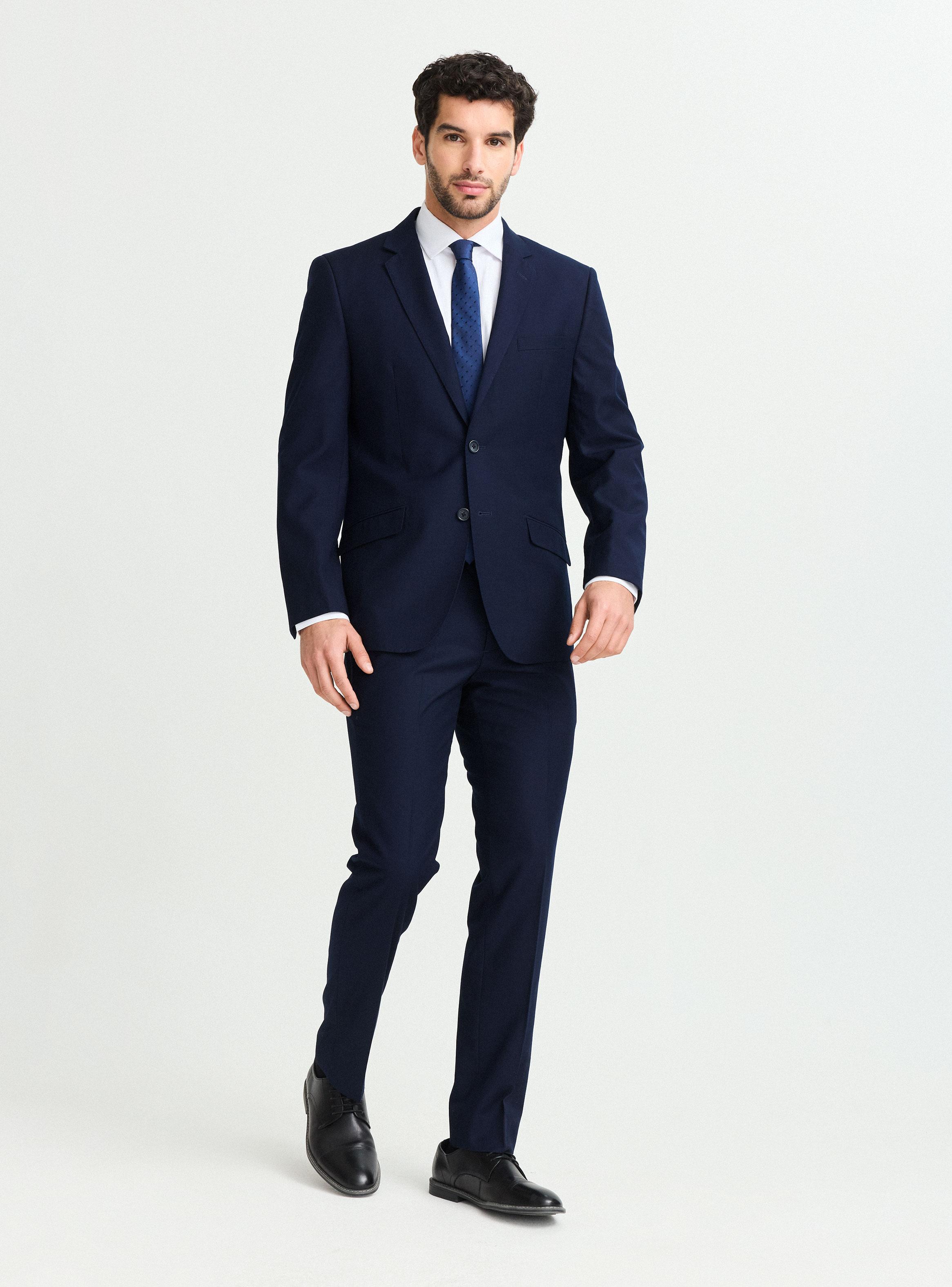 Traje Recto Lana Poliéster Liso Slim-4