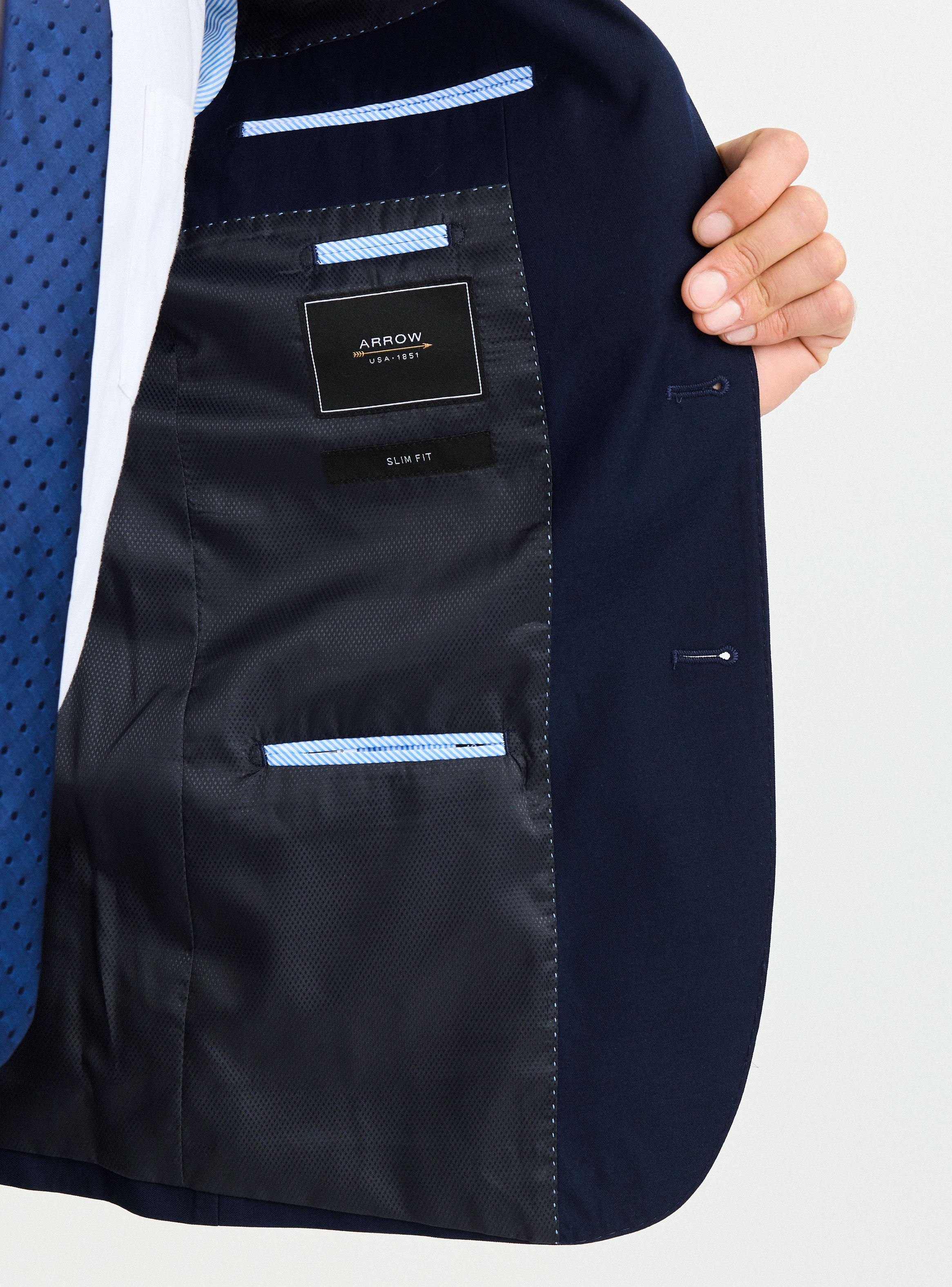 Traje Recto Lana Poliéster Liso Slim-3