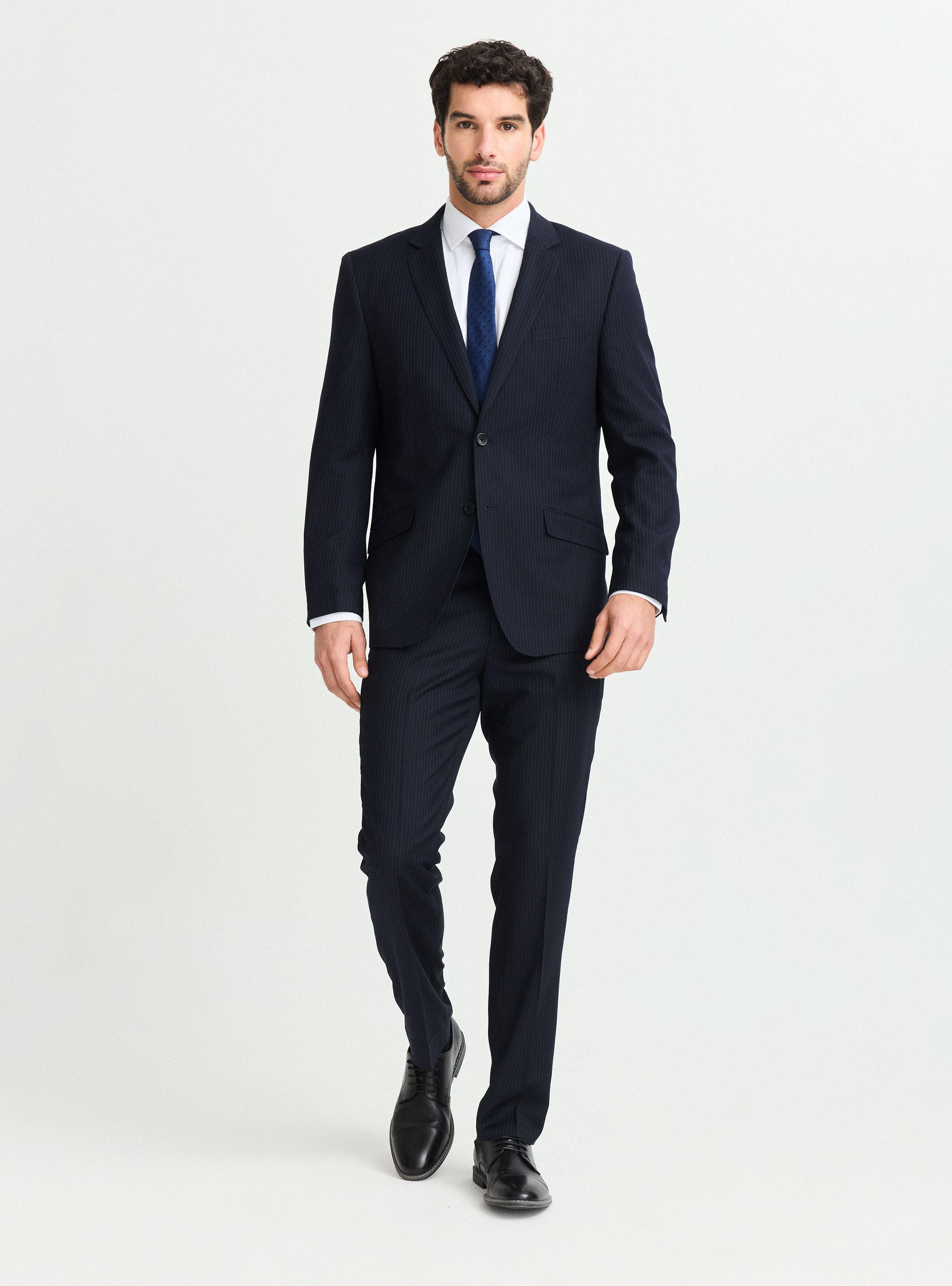 Traje Recto Slim Fit Lana Poliéster Fantasía-4