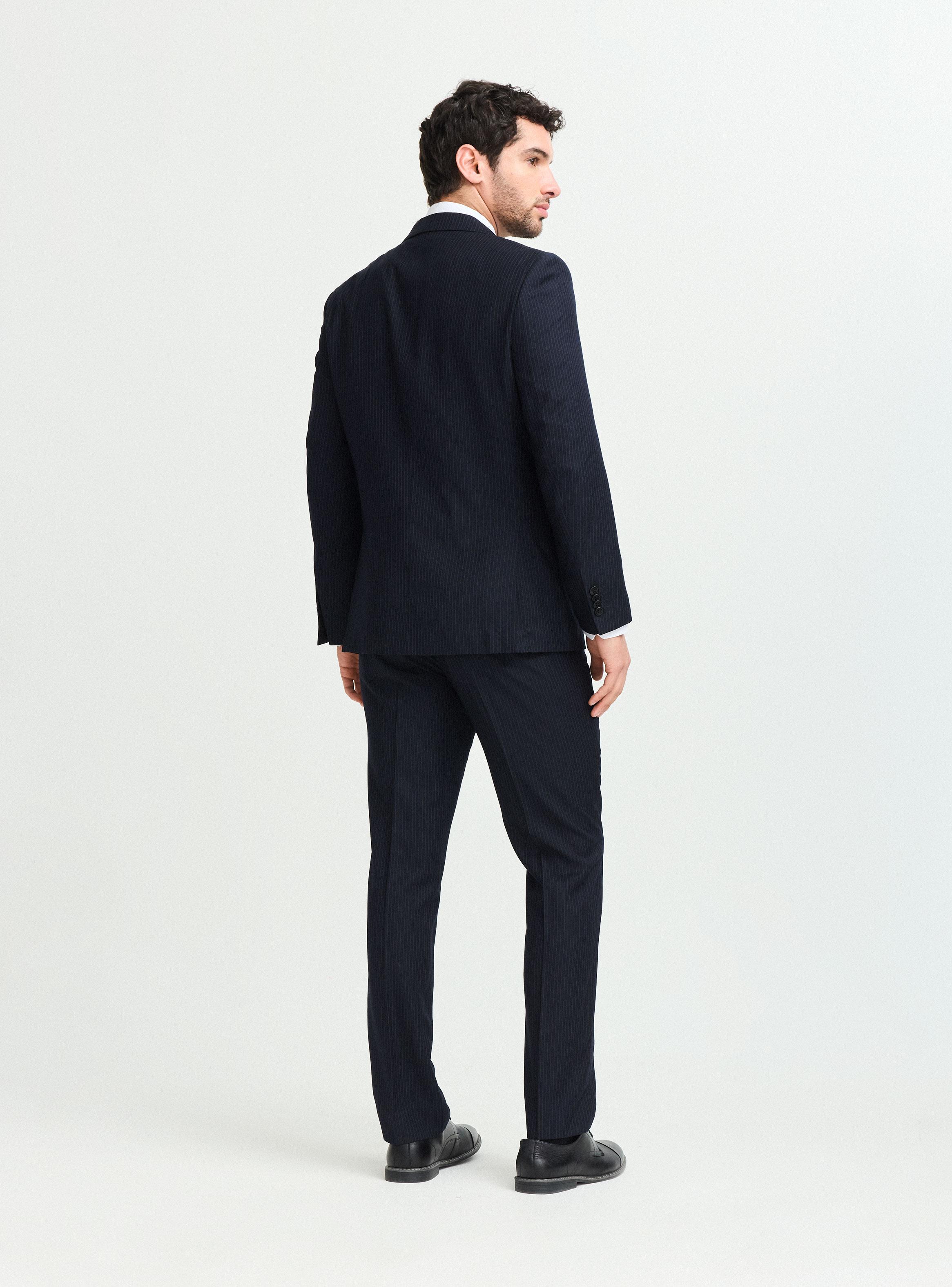 Traje Recto Slim Fit Lana Poliéster Fantasía-5