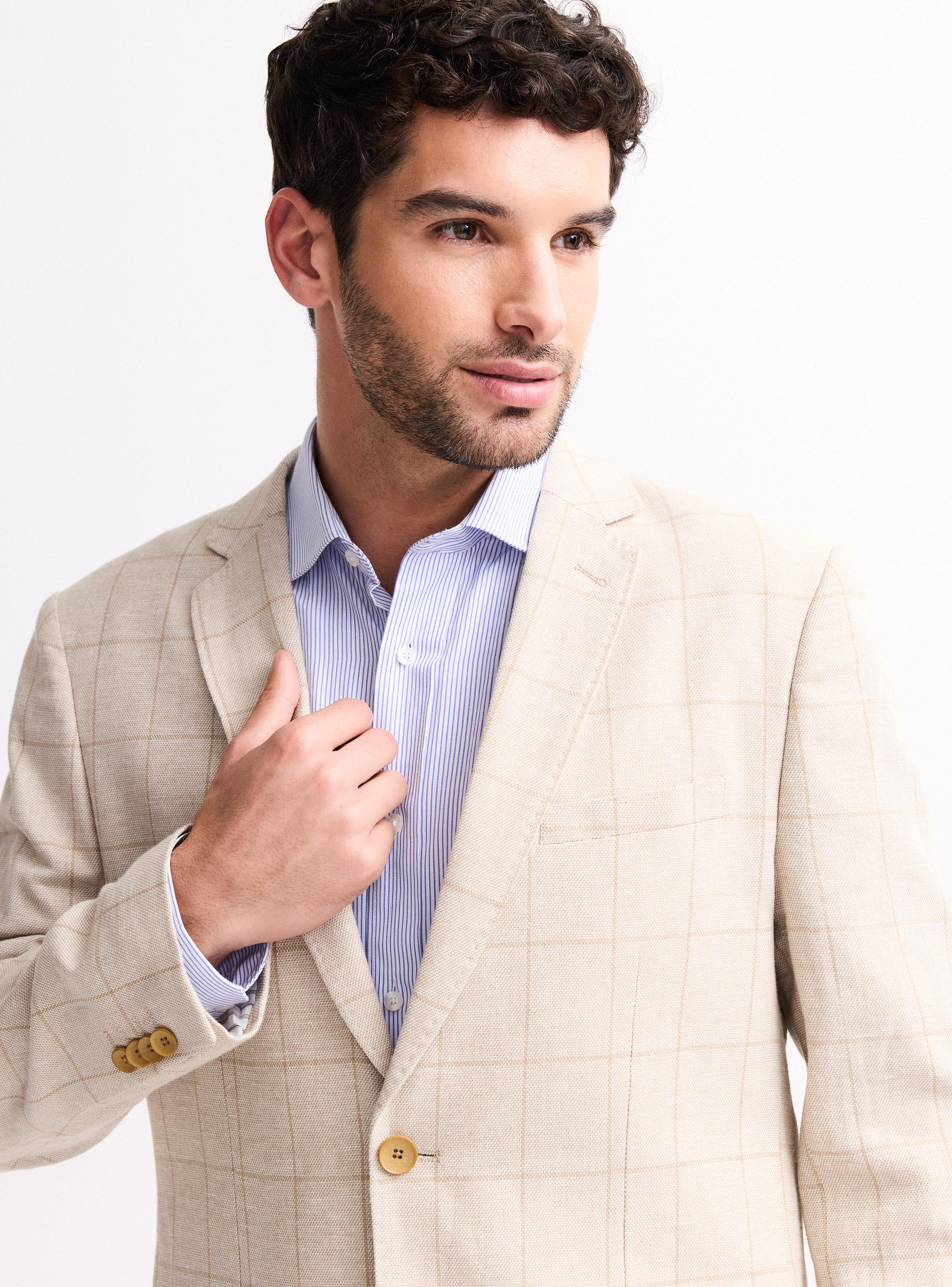 Vestón con Lino Fantasía Cuadro-2