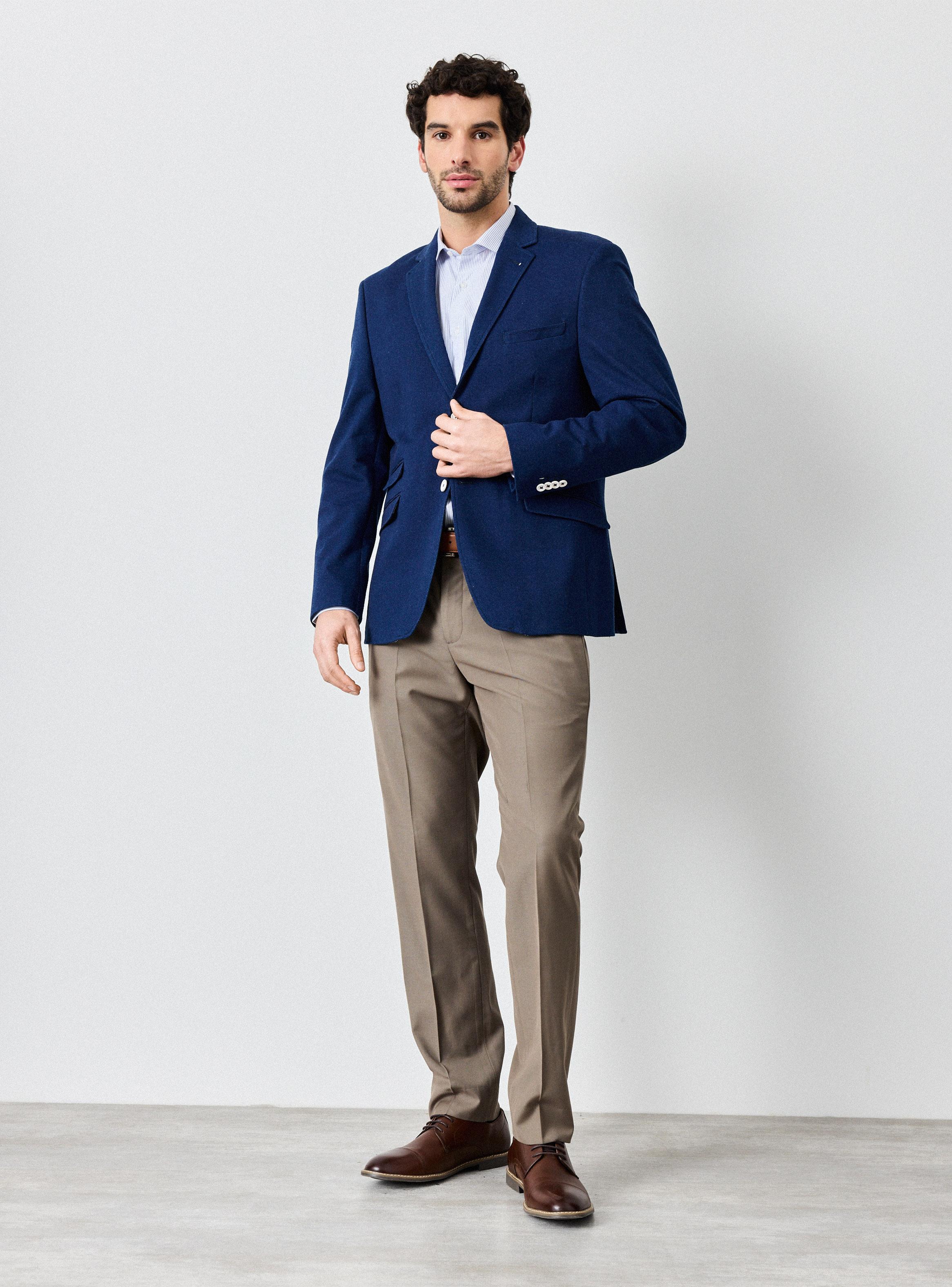 Vestón Recto Slim Fit Simil de Nim-4