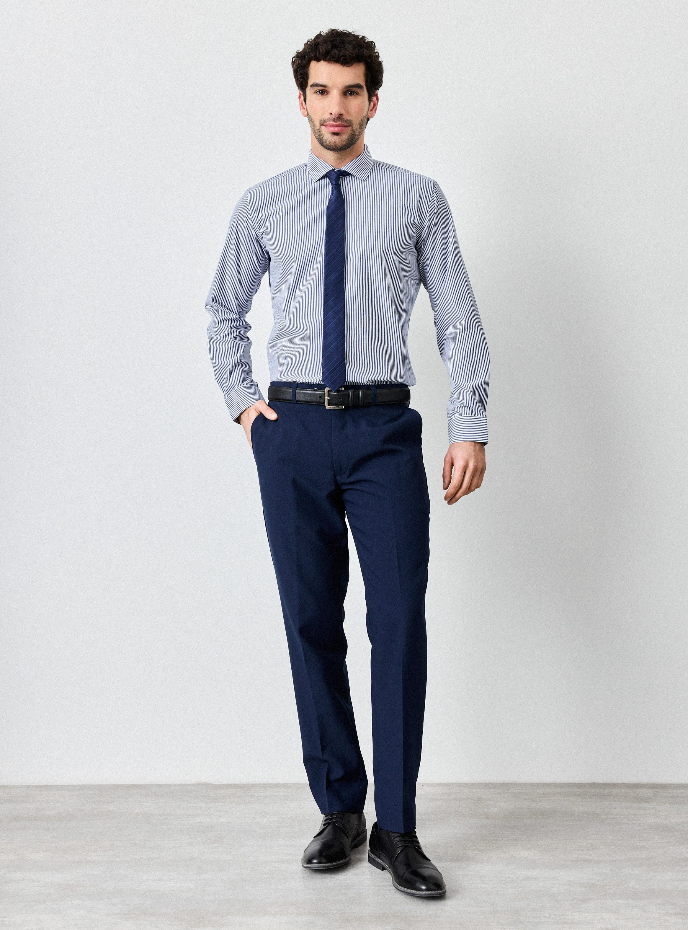 Camisa Slim Fantasía y Liso-4