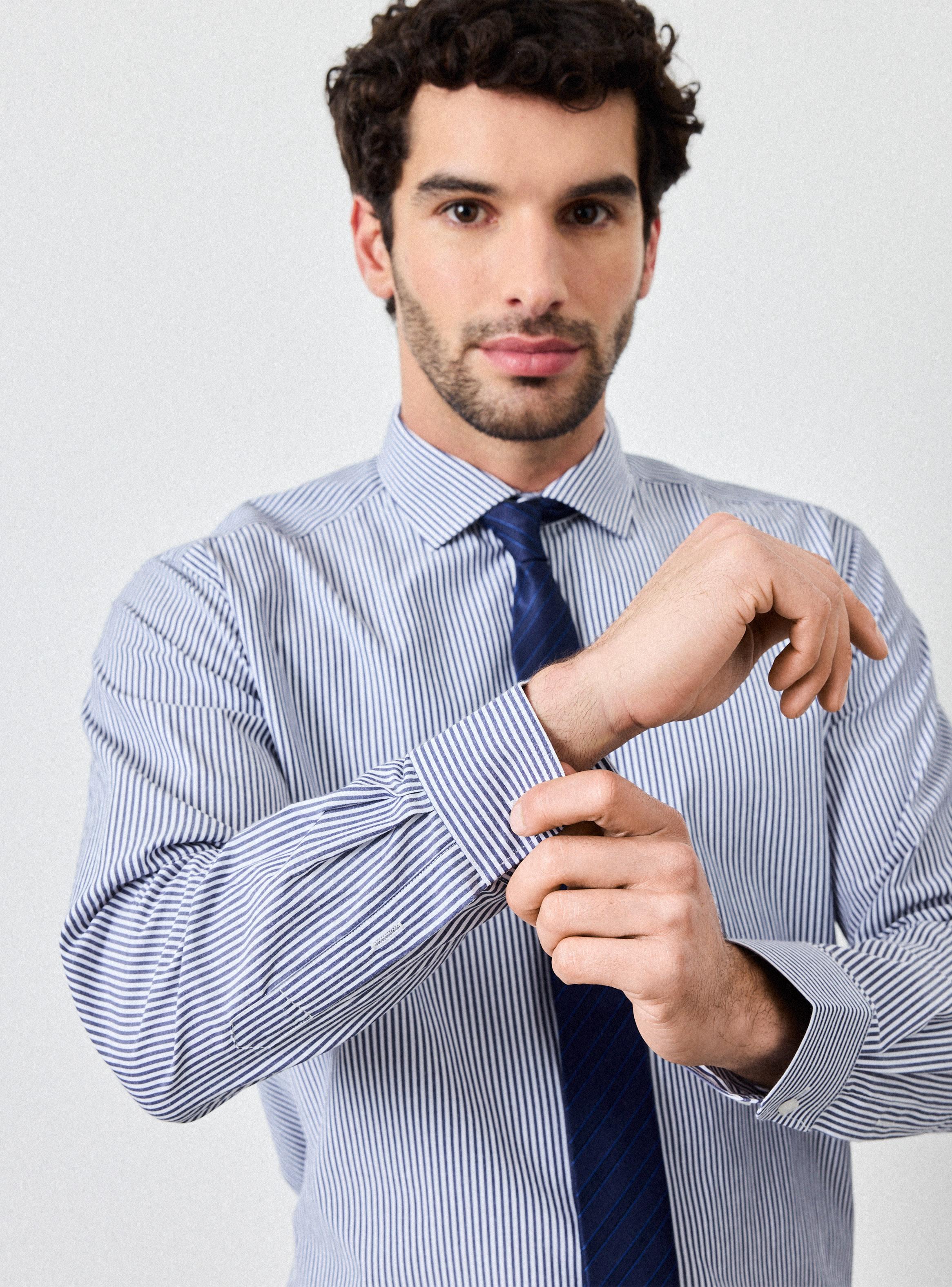 Camisa Slim Fantasía y Liso-2