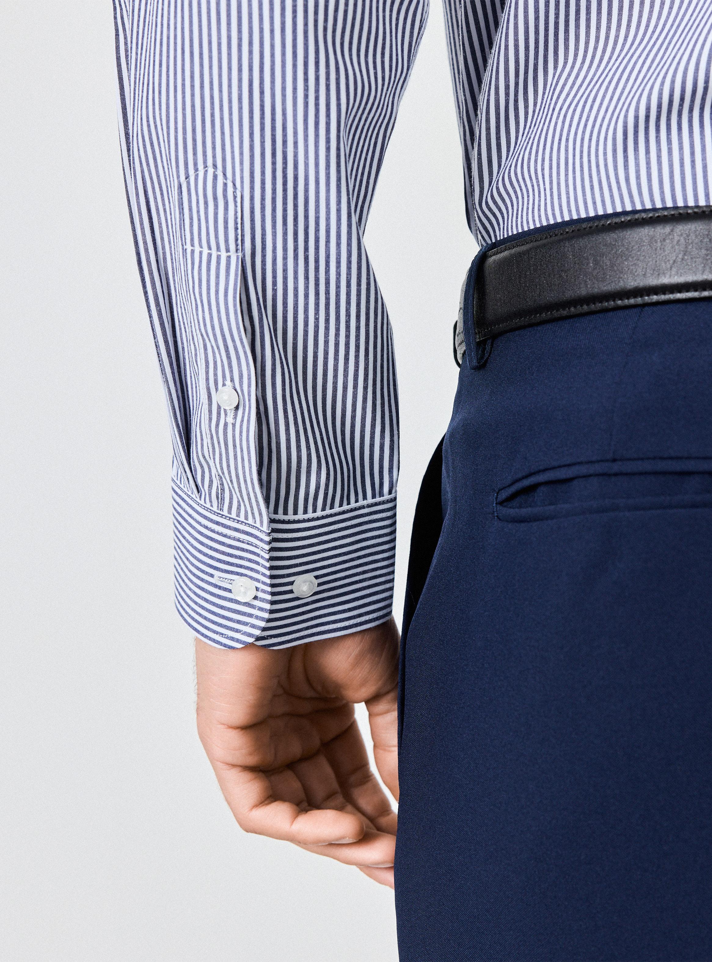 Camisa Slim Fantasía y Liso-3