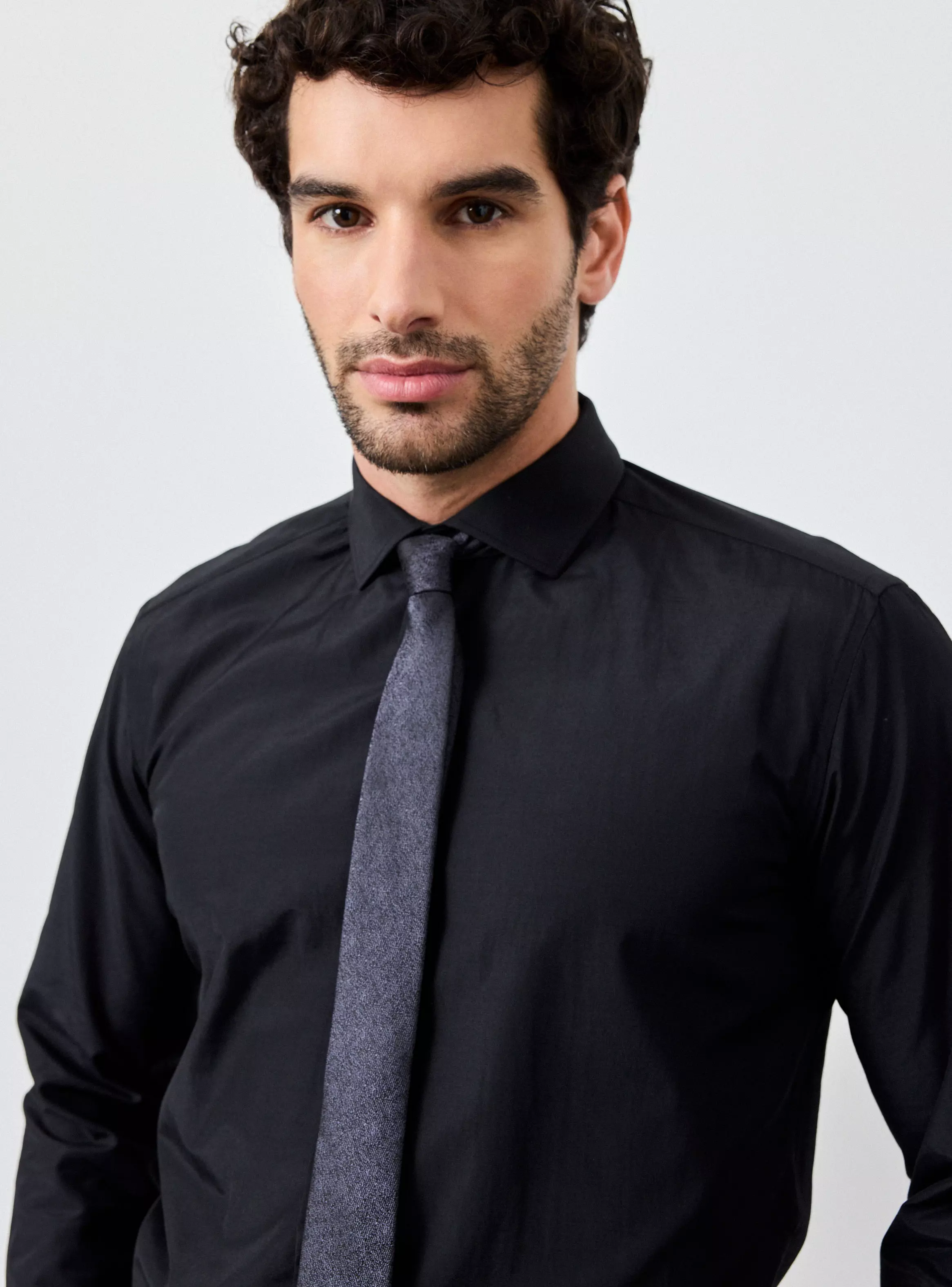Camisa de Vestir Slim Fit Texturas y Lisas-2
