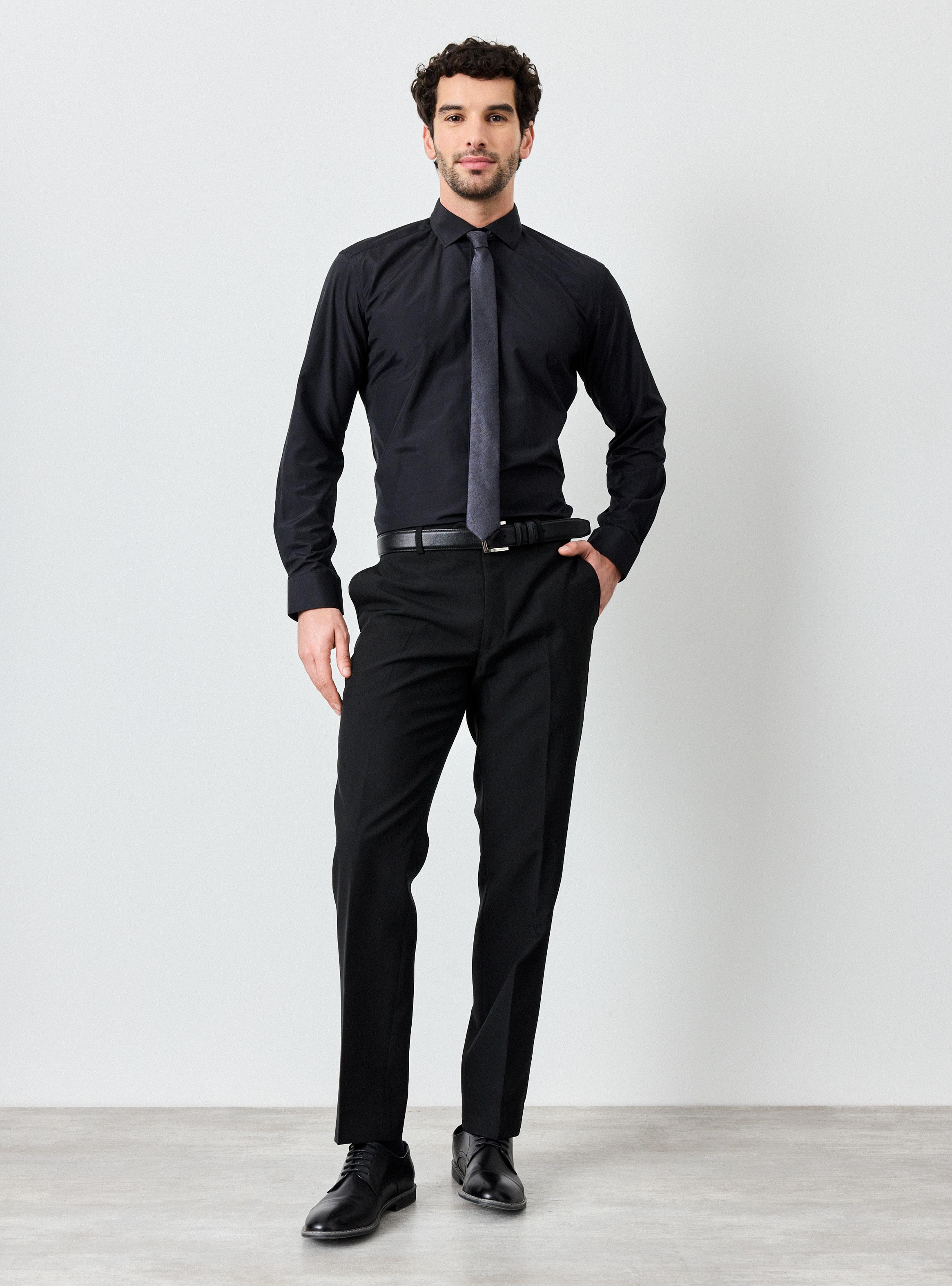 Camisa de Vestir Slim Fit Texturas y Lisas-4
