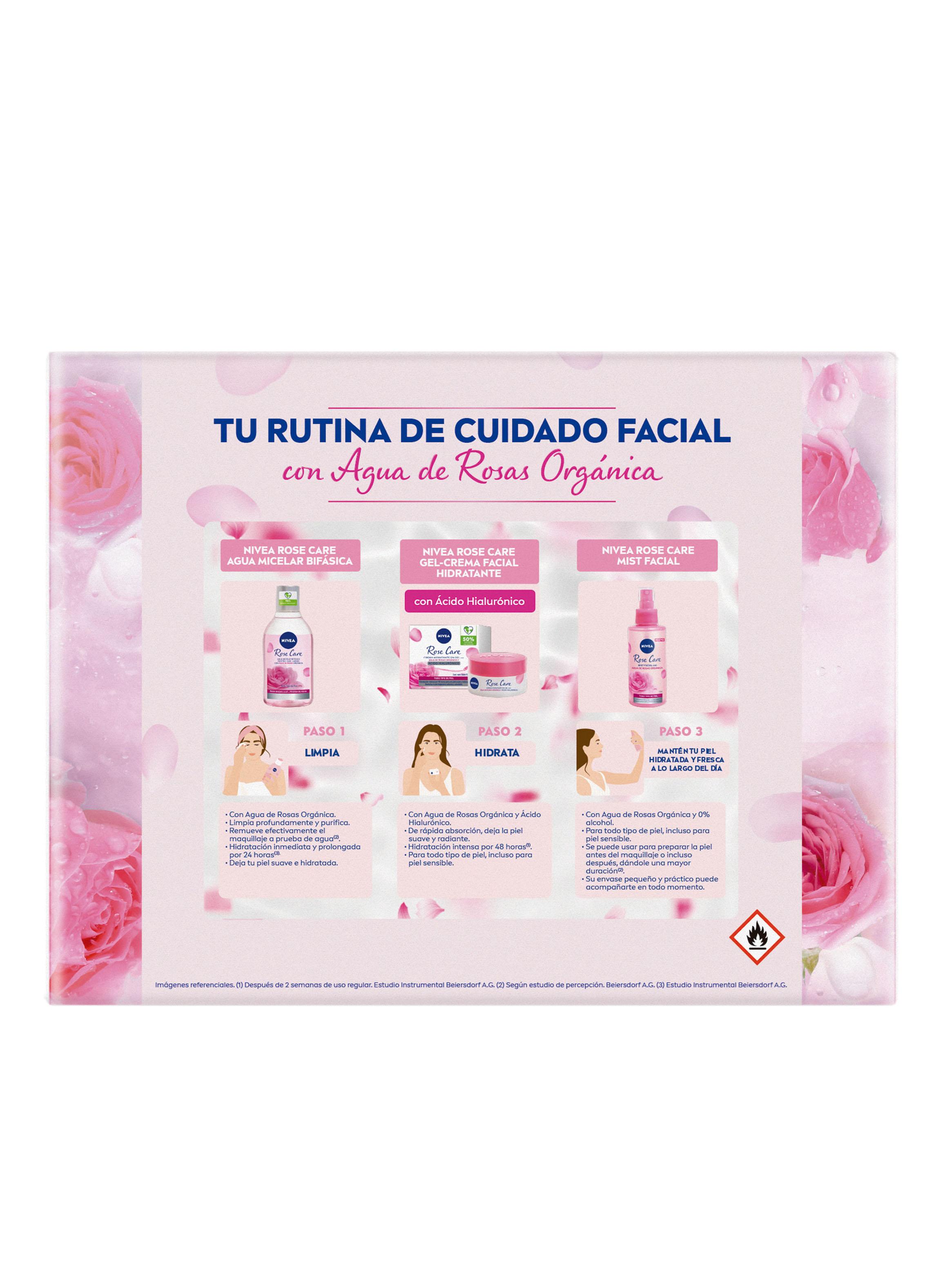 Pack Nivea Roses Care Micelar + Crema Día + Mist-3