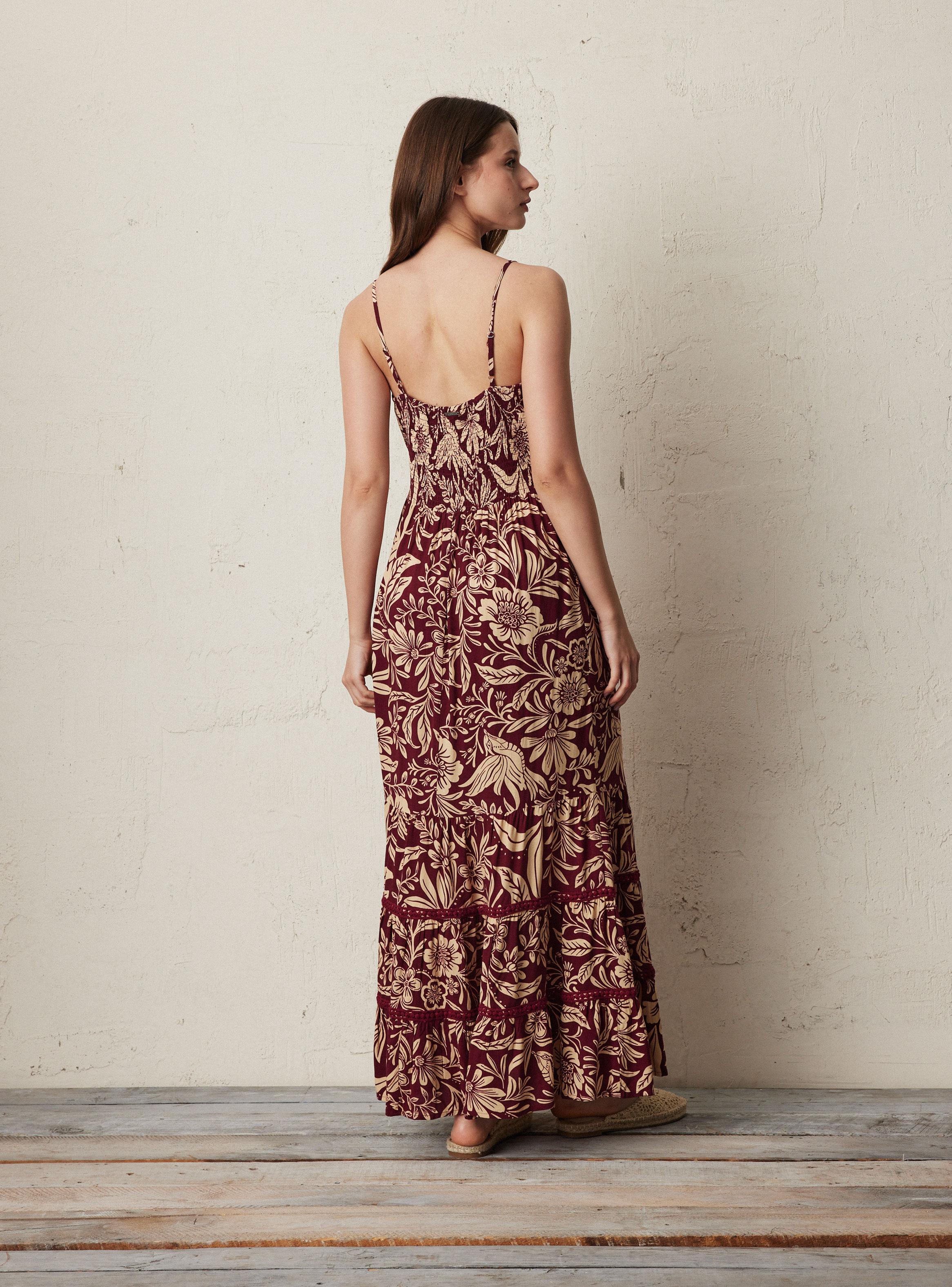 Vestido con Cortes Espalda Elasticada-5