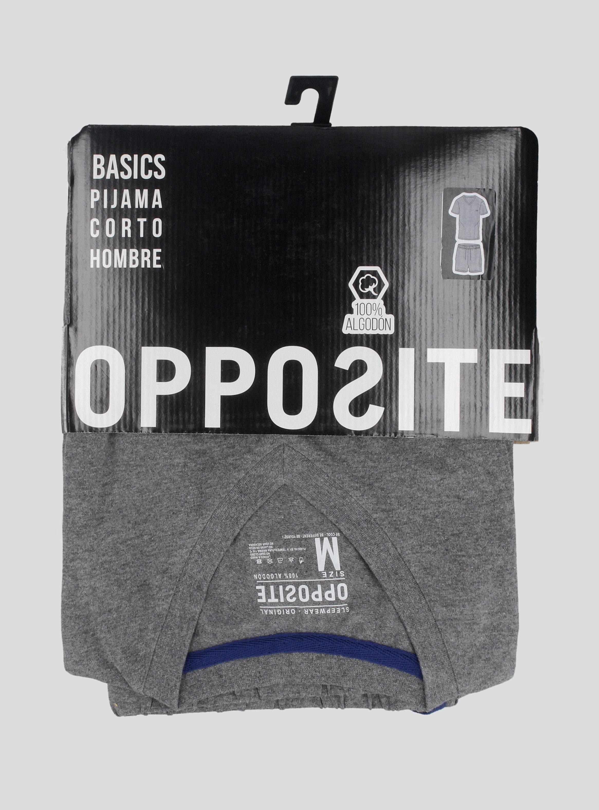 Pijama Corto Basic Cuello En V Algodón-6