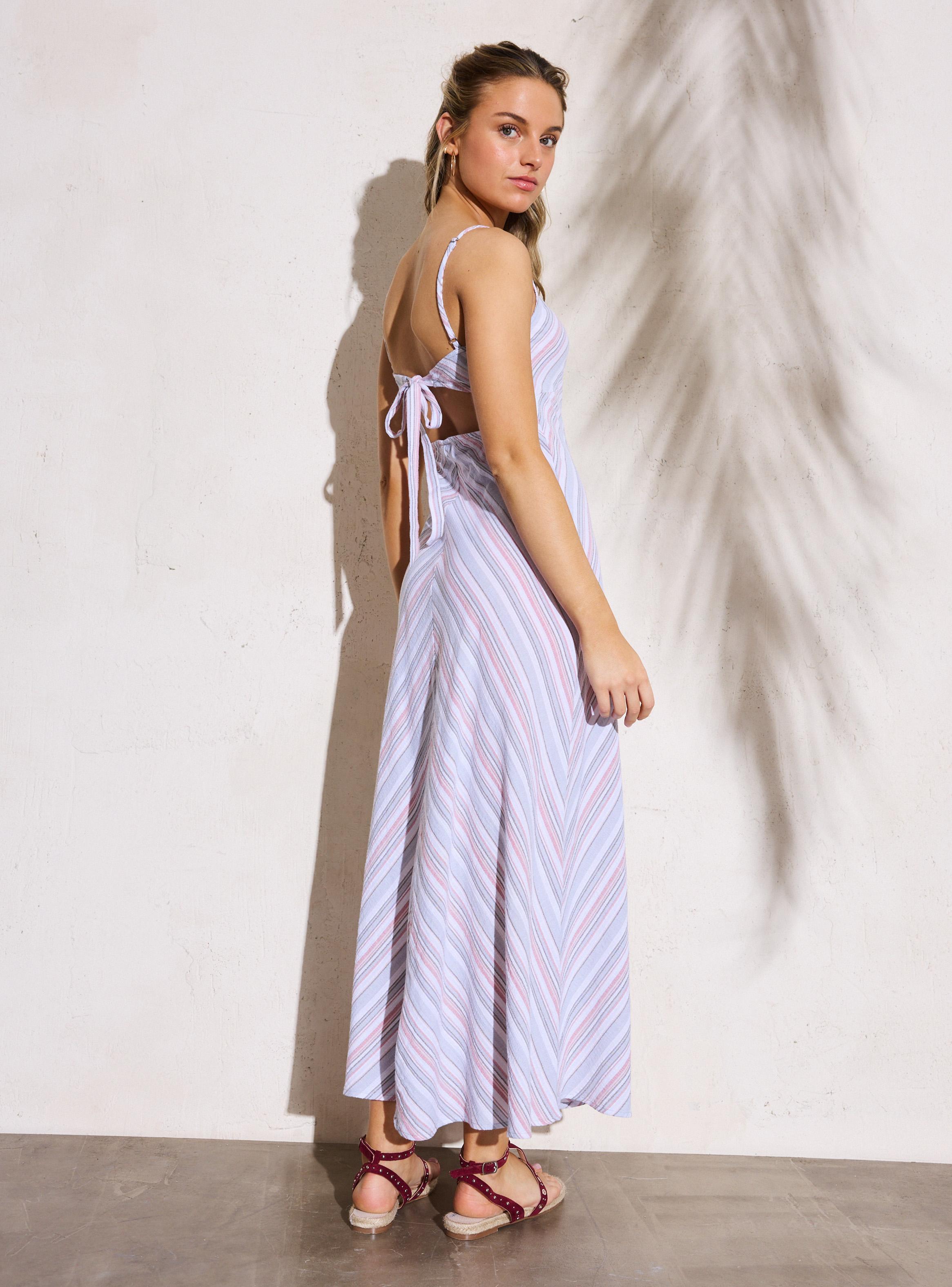 Vestido Pabilo con Abertura Pecho Amarra en Espalda-5