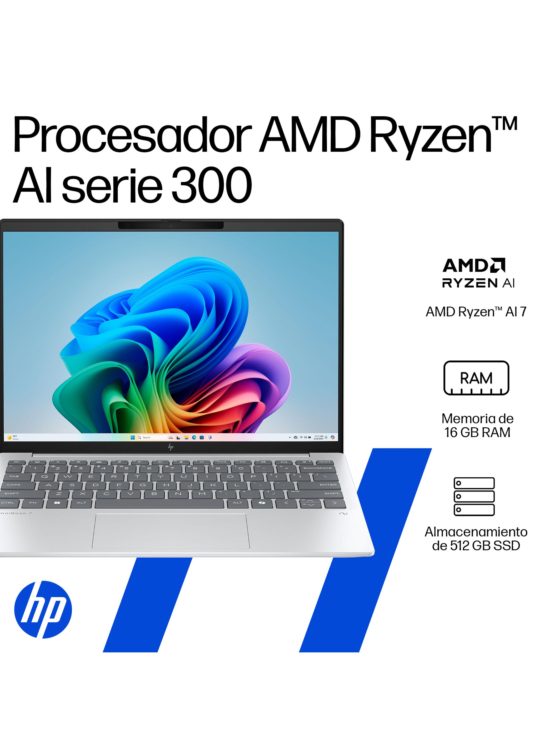 Notebook OmniBook 7 Aero AI 13-bg1071la AMD Ryzen AI 7 16GB RAM 512GB SSD 13.3'' 2K 60Hz-9