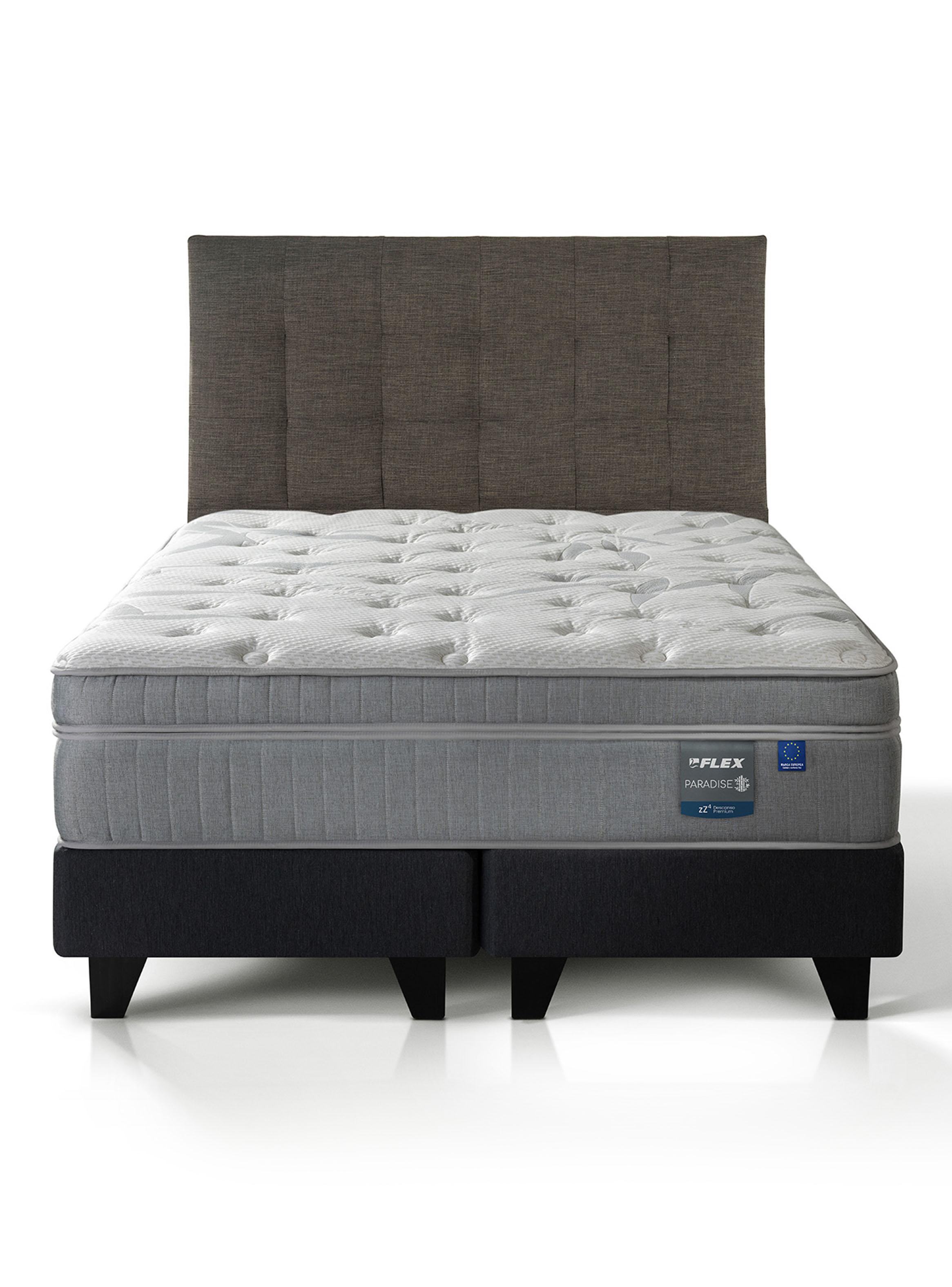 Cama Europea Paradise Súper King + Respaldo Design Grafito-2