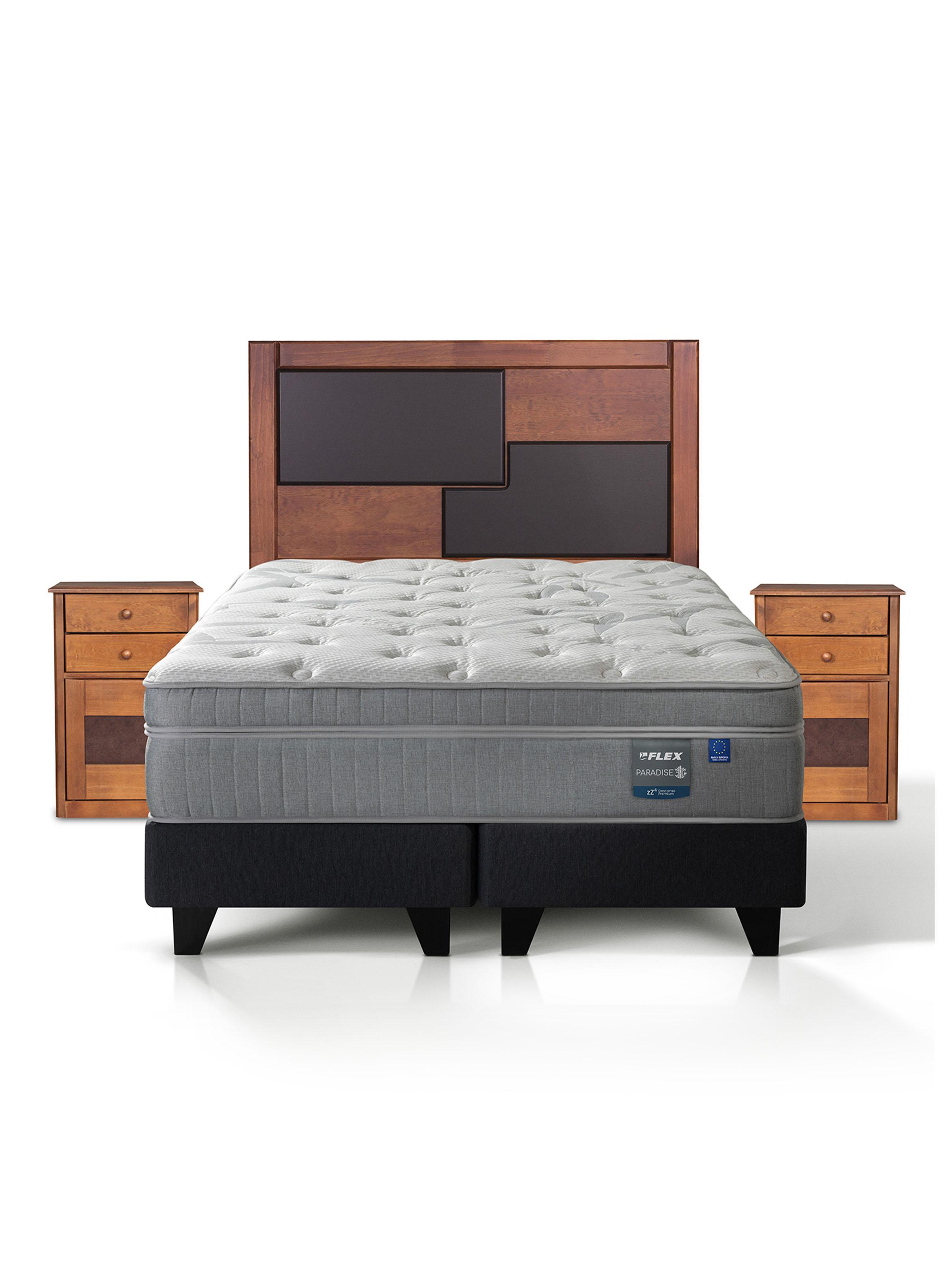 Cama Europea Paradise 2 Plazas Box Base Dividida + Set Colonia-2