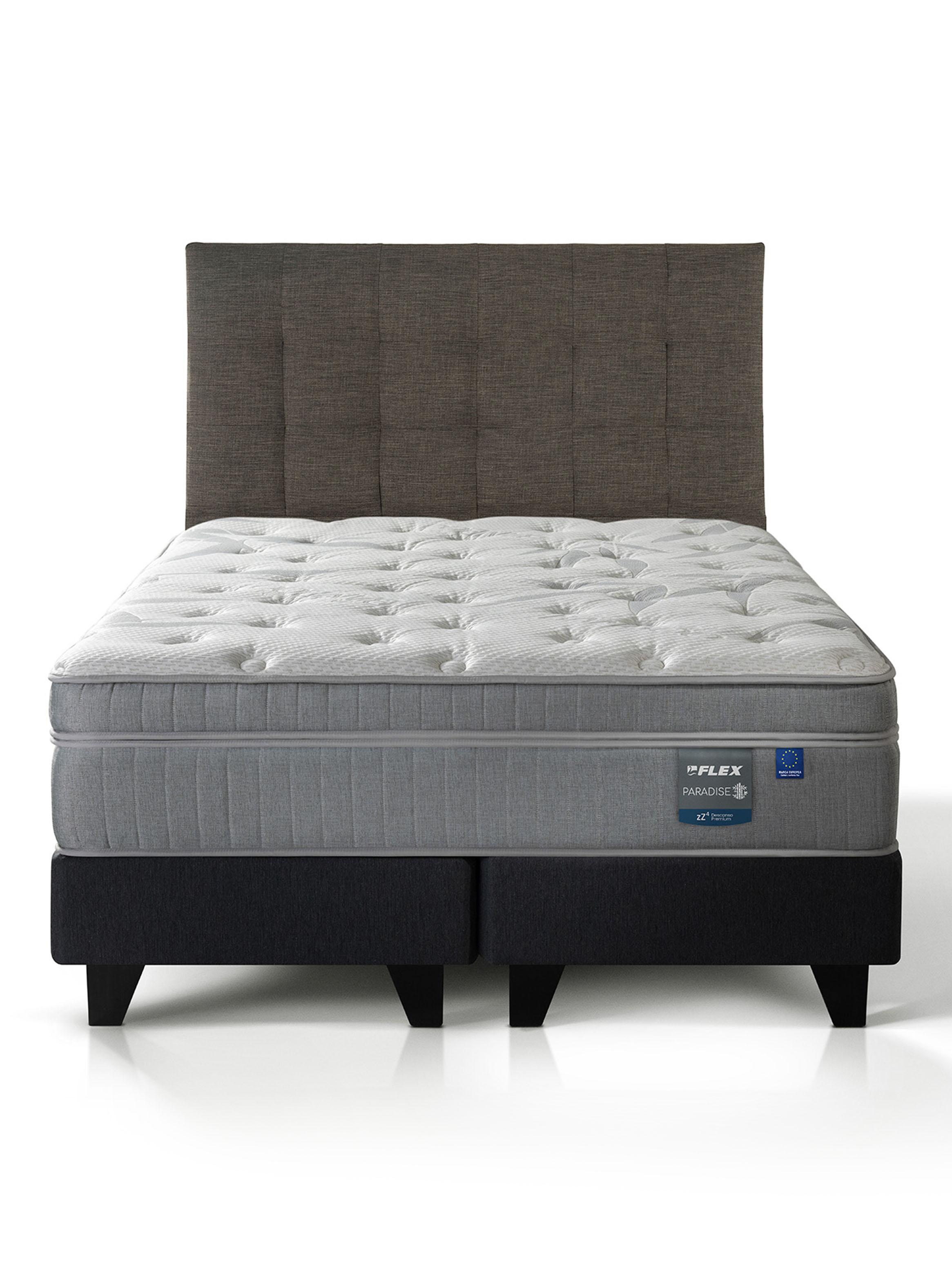 Cama Europea Paradise King + Respaldo Design Grafito-2