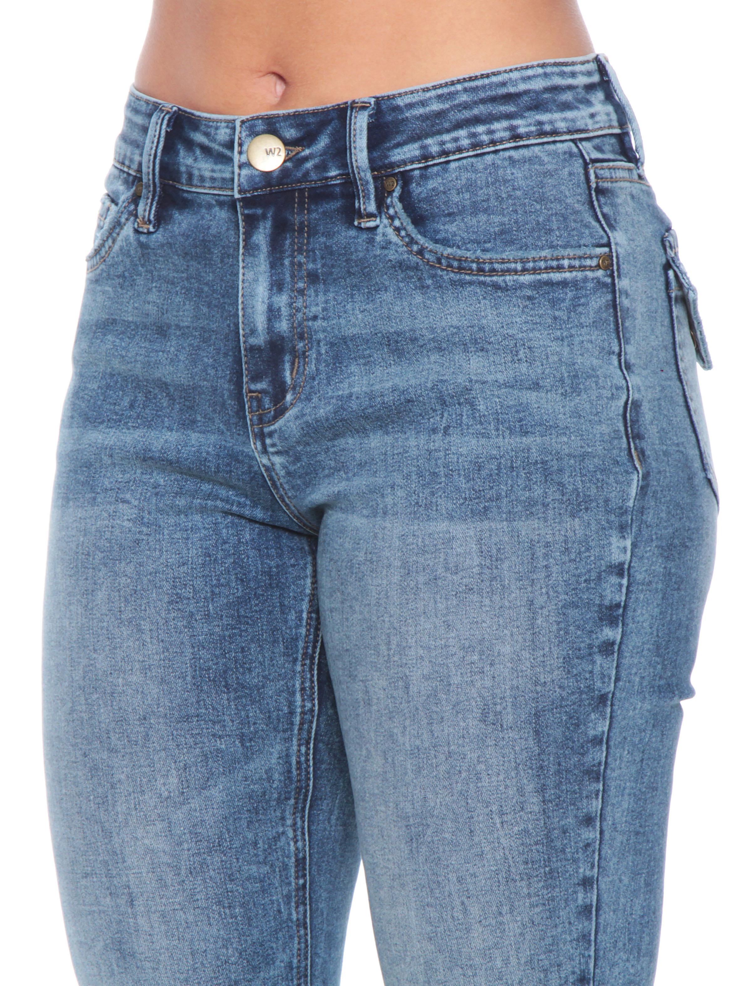 Jeans Recto de Tiro Medio y Pretina Básica 1 Botón-2