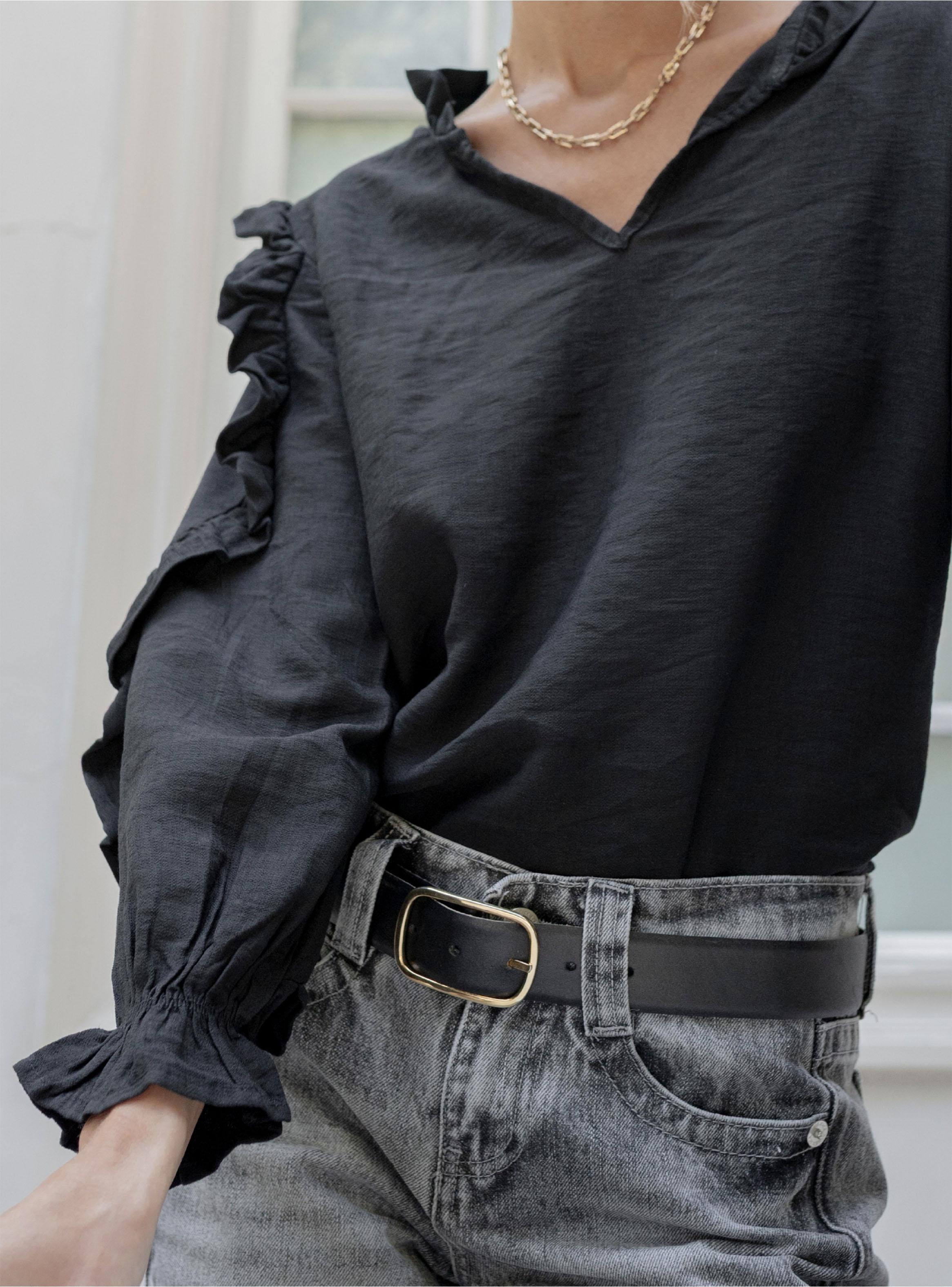 Blusa Vuelos Cuello V Regular-2