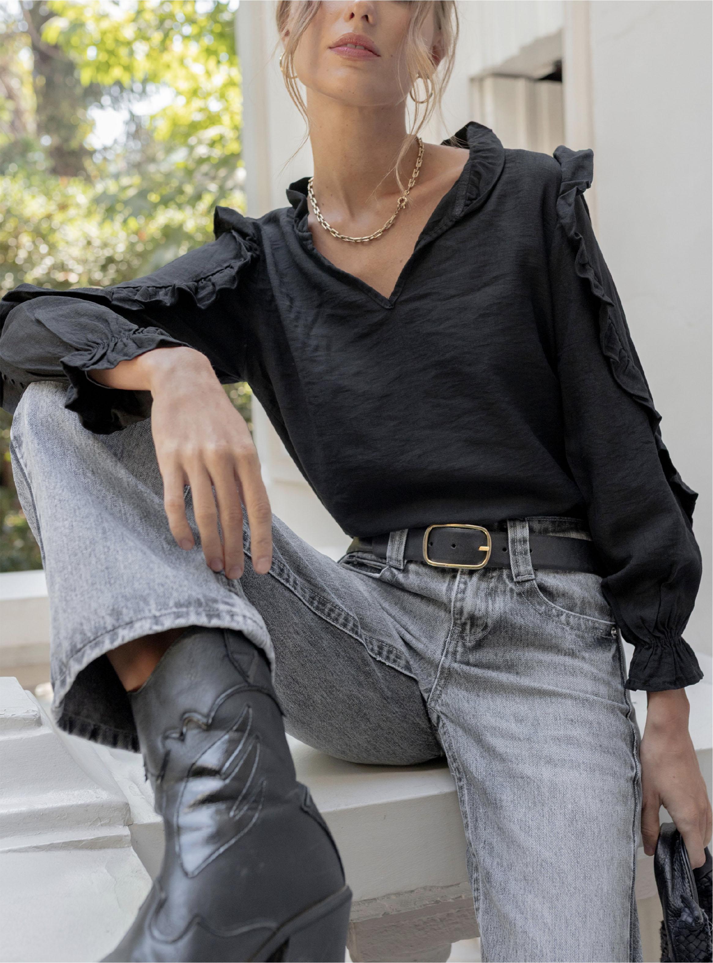 Blusa Vuelos Cuello V Regular-3