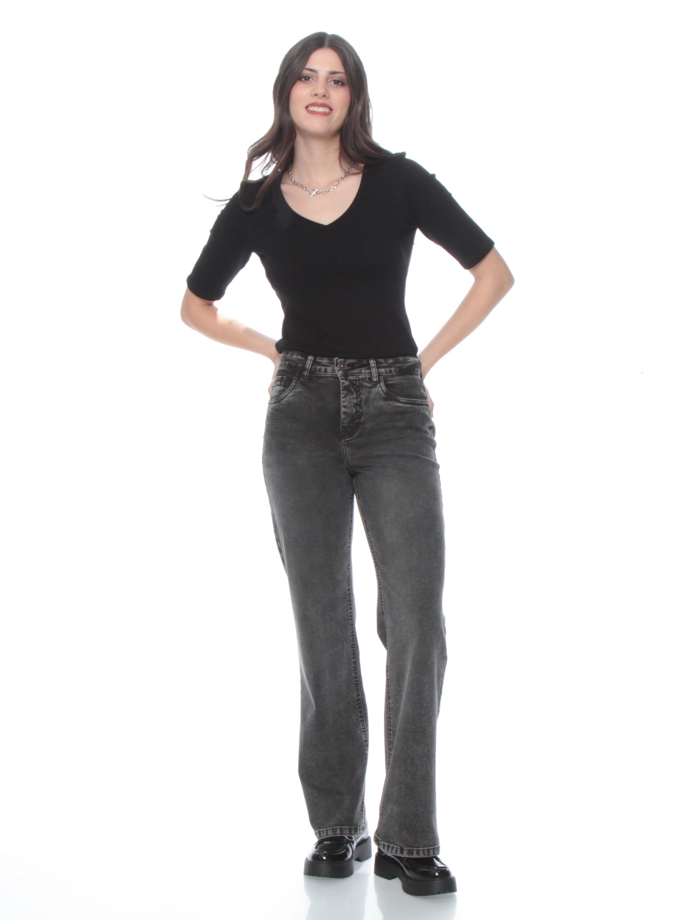 Jeans Recto Tiro Alto con Pretina Bootcut-3