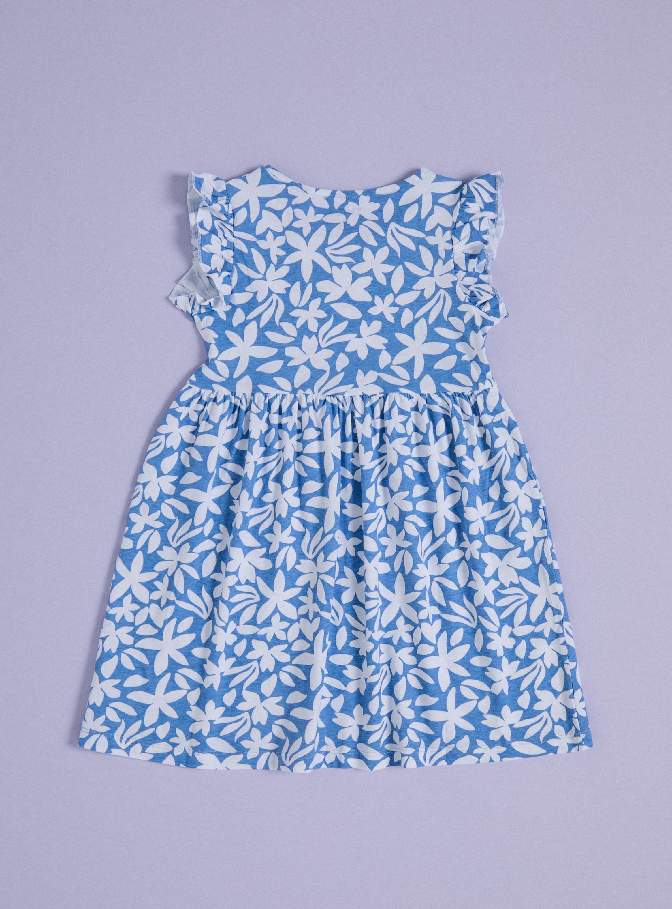 Vestido Estampado con Mangas Vuelos-1