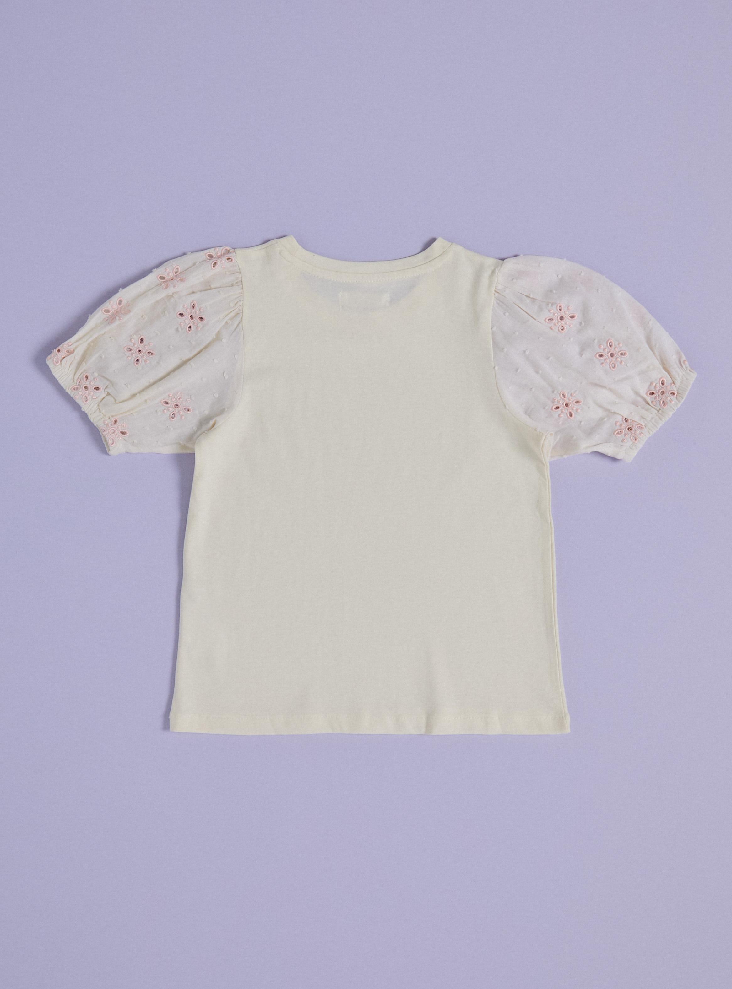 Polera Bordado Color en Mangas Niña-1