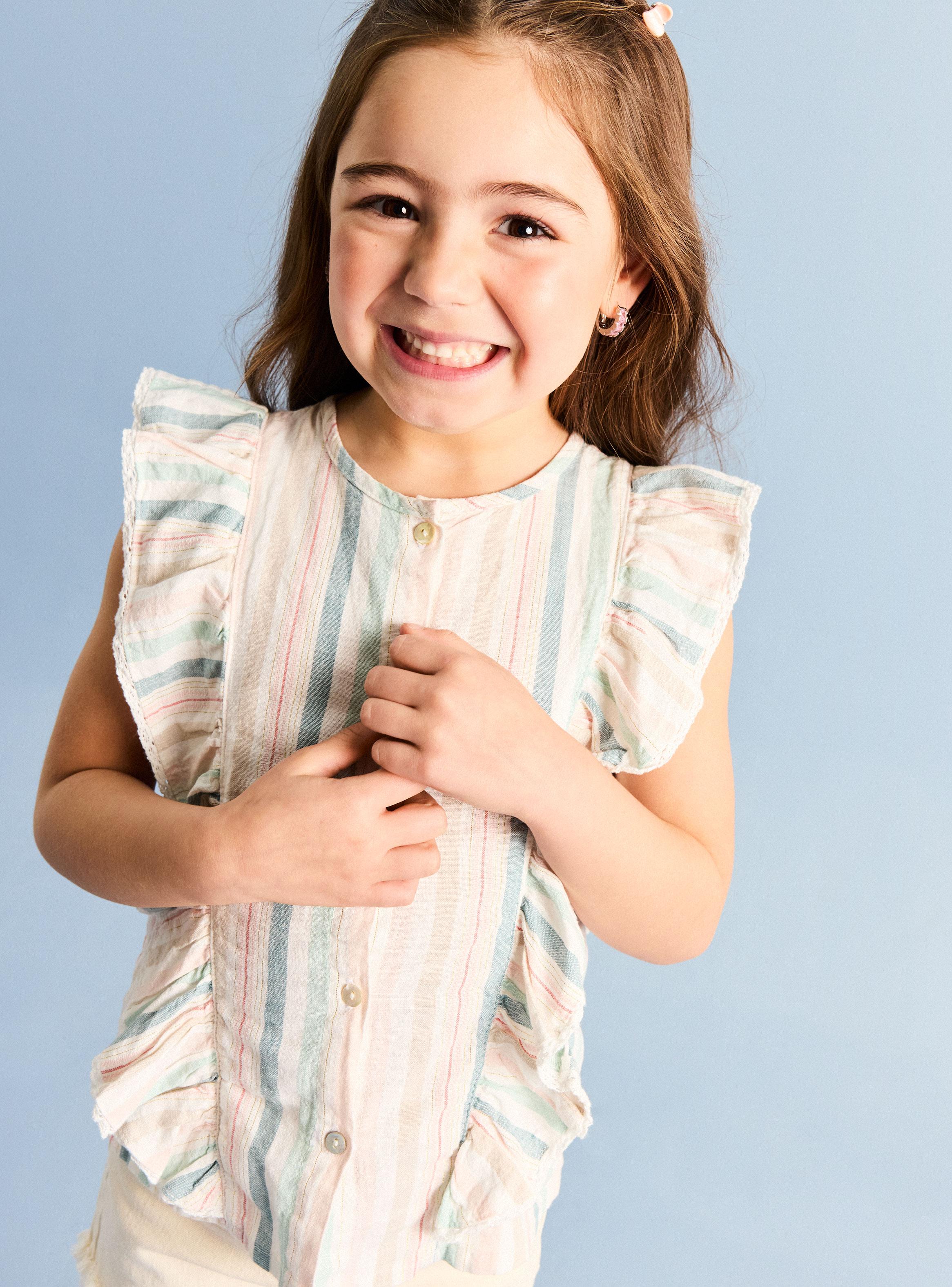 Blusa Rayas de Lino y Lurex Niña-4
