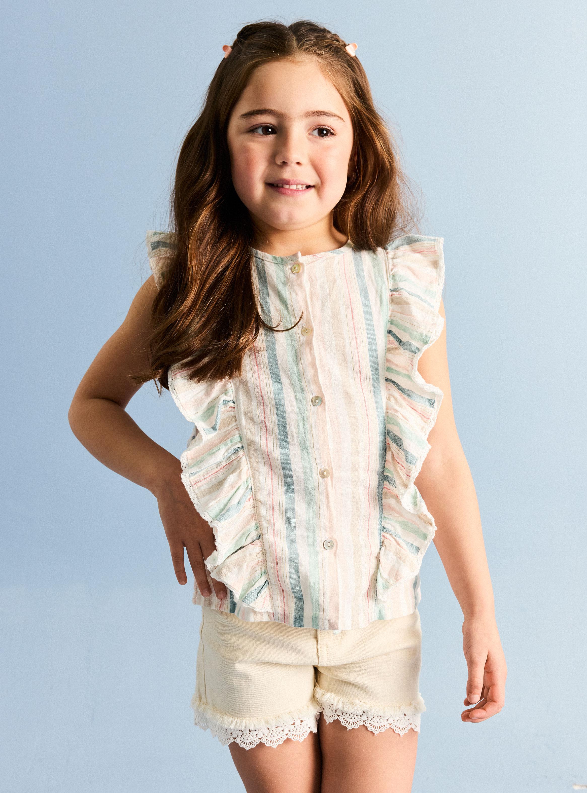 Blusa Rayas de Lino y Lurex Niña-3