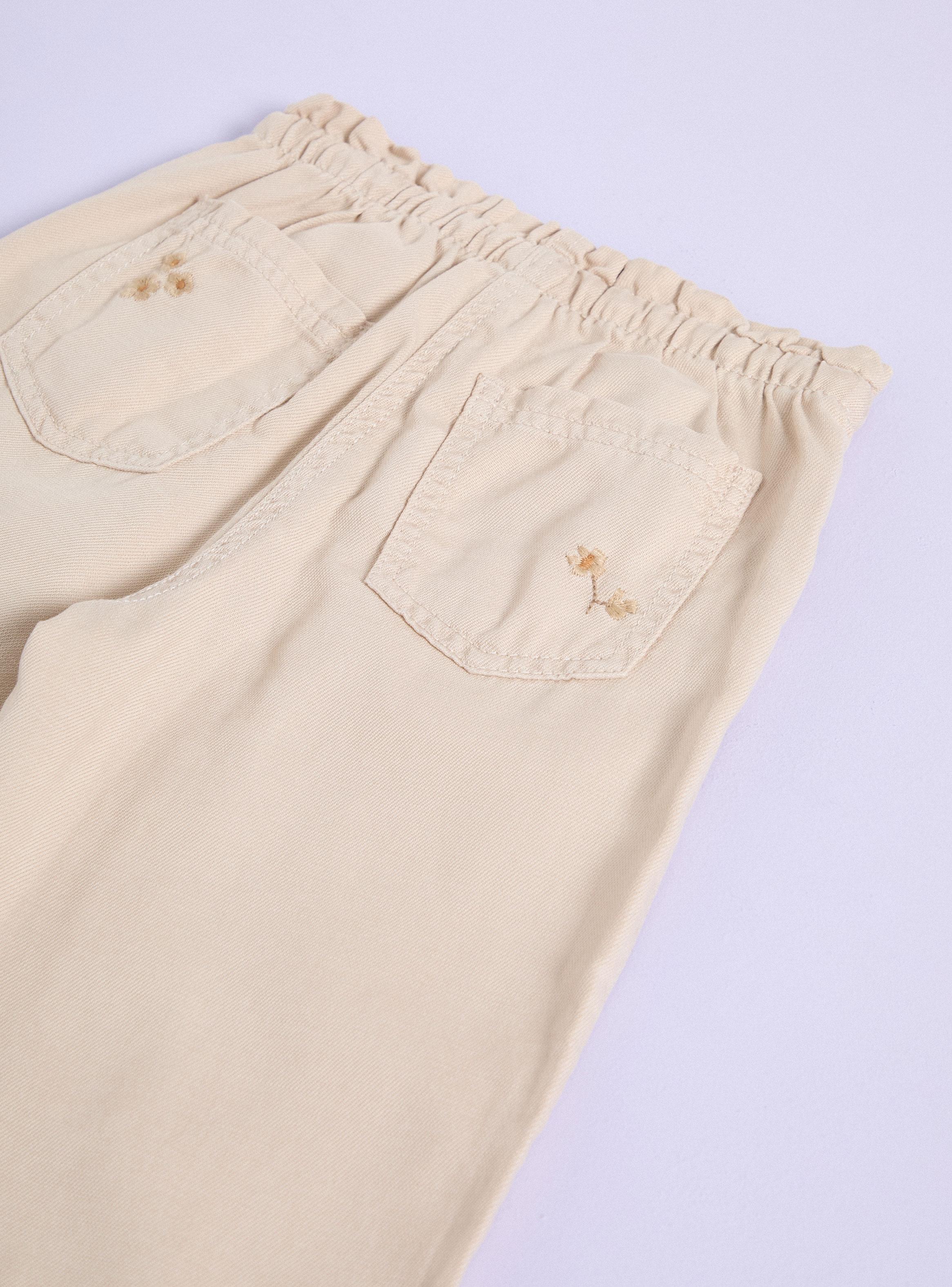 Pantalón Bordado Tiro Medio de Lino-2