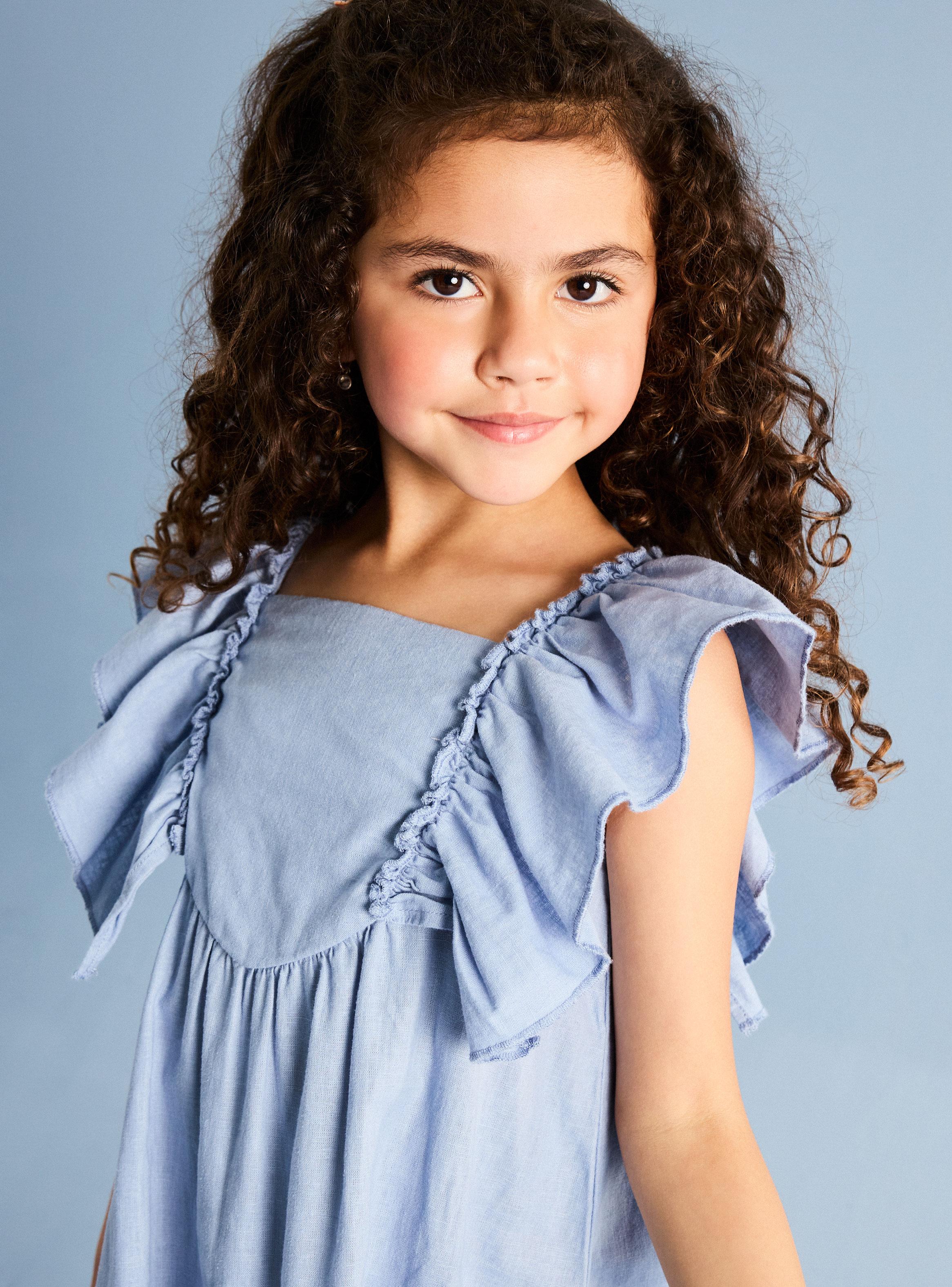 Vestido Liso de Lino Niña-4