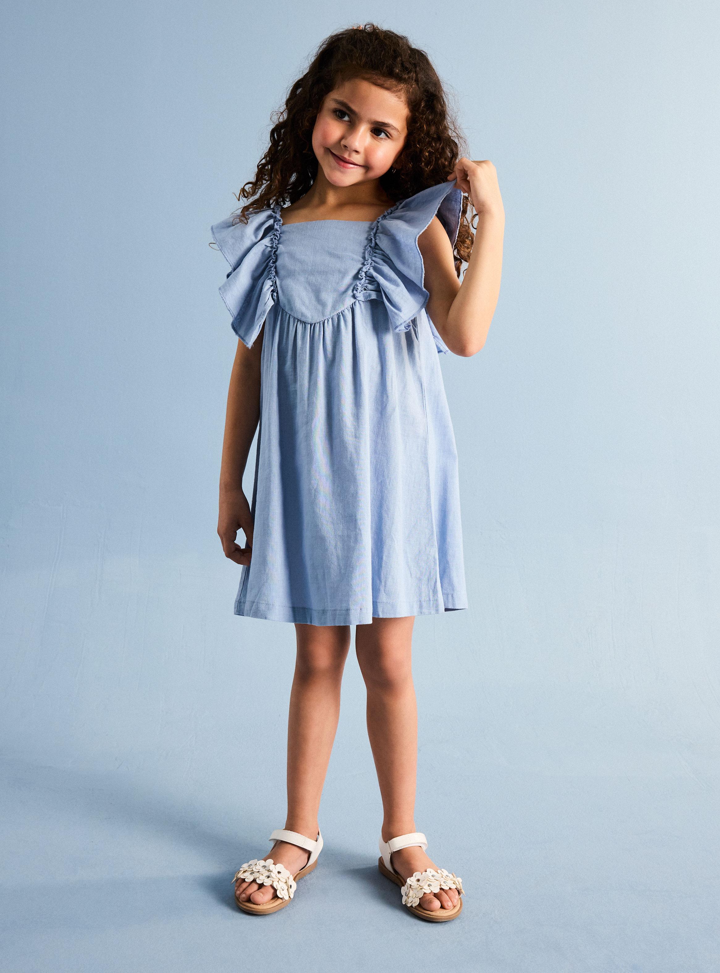 Vestido Liso de Lino Niña-3
