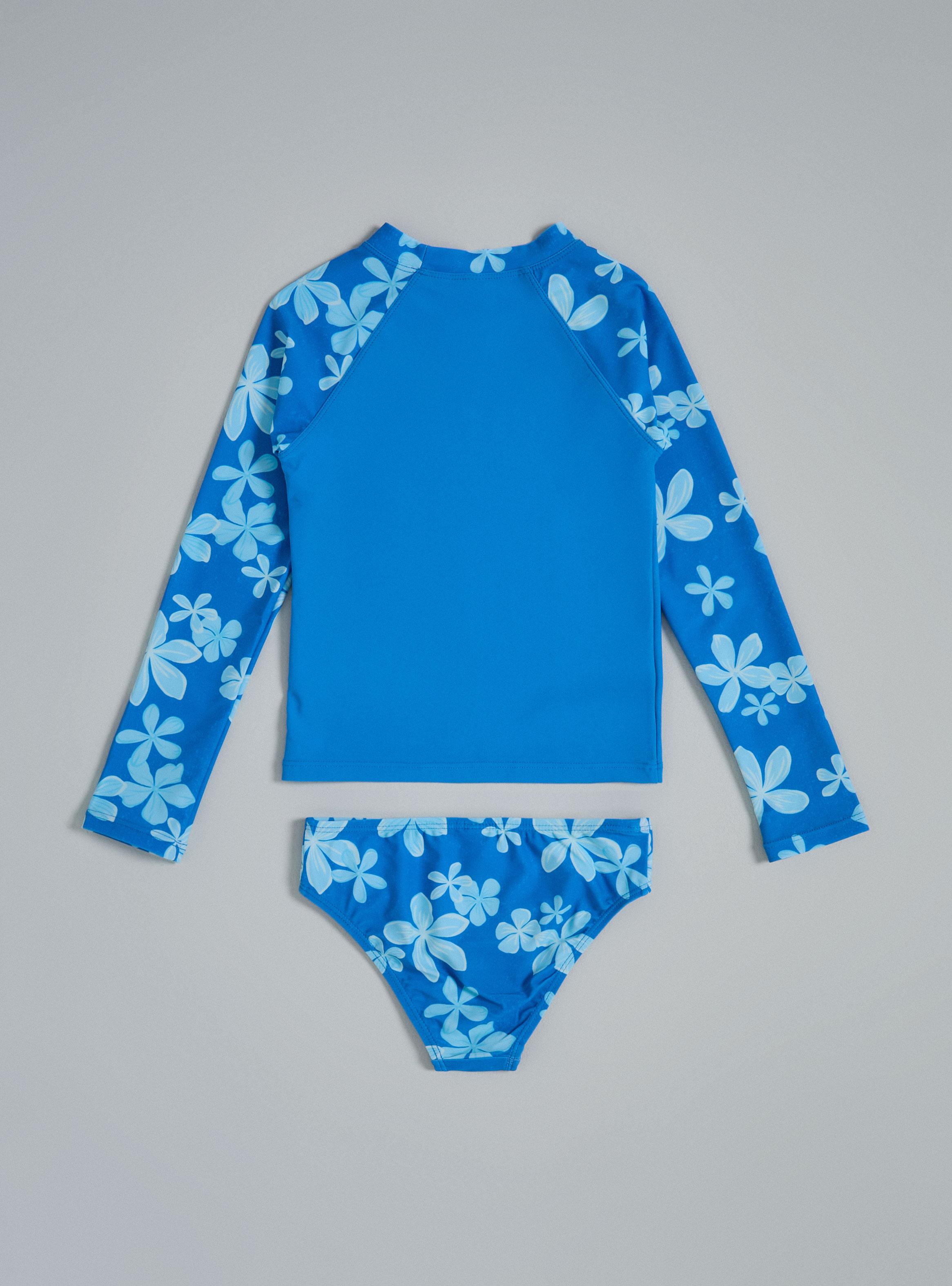 Traje de Baño Estampado con Manga Raglán-2