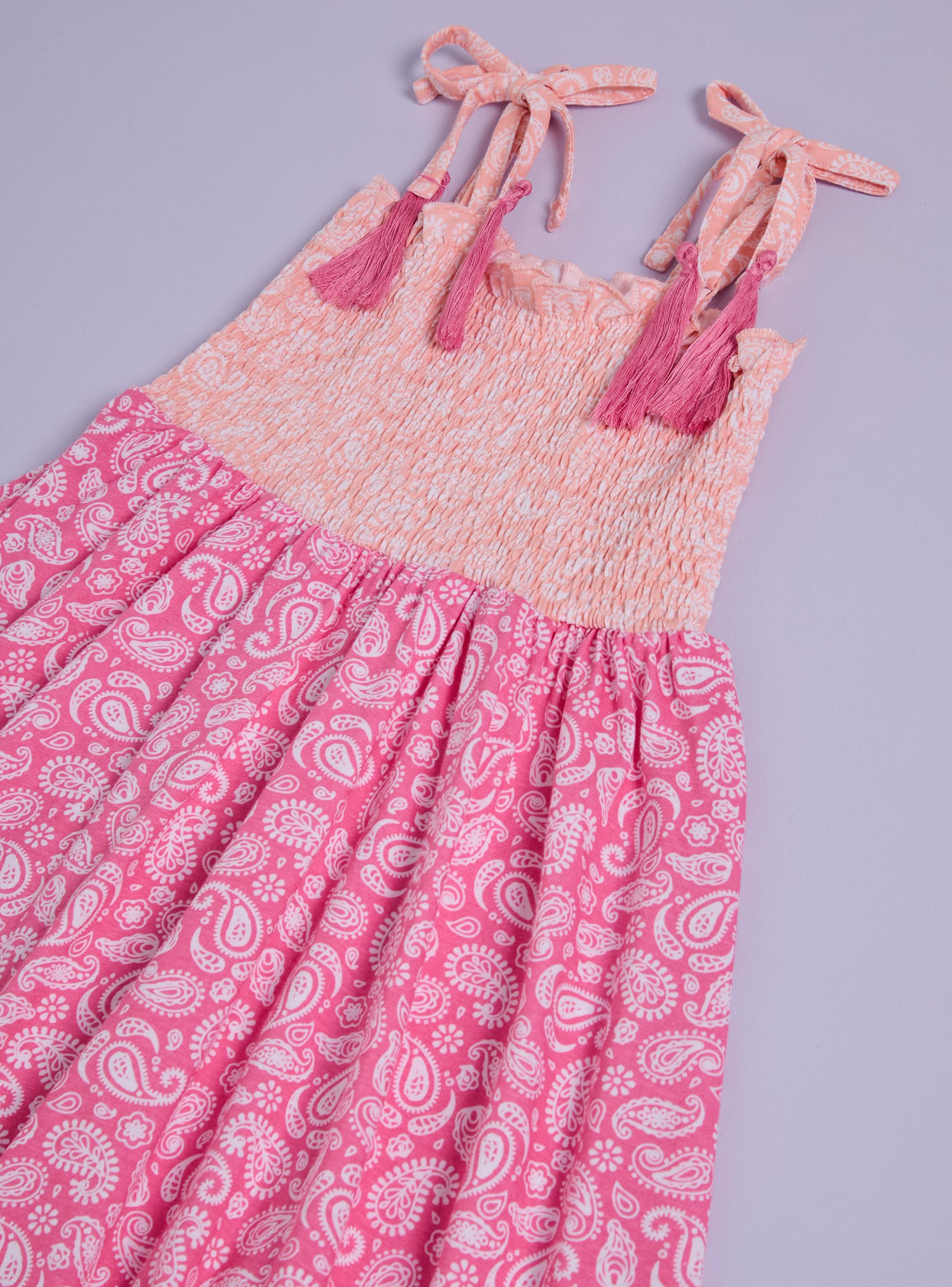 Vestido Estampado Detalles Flecos Niña-4